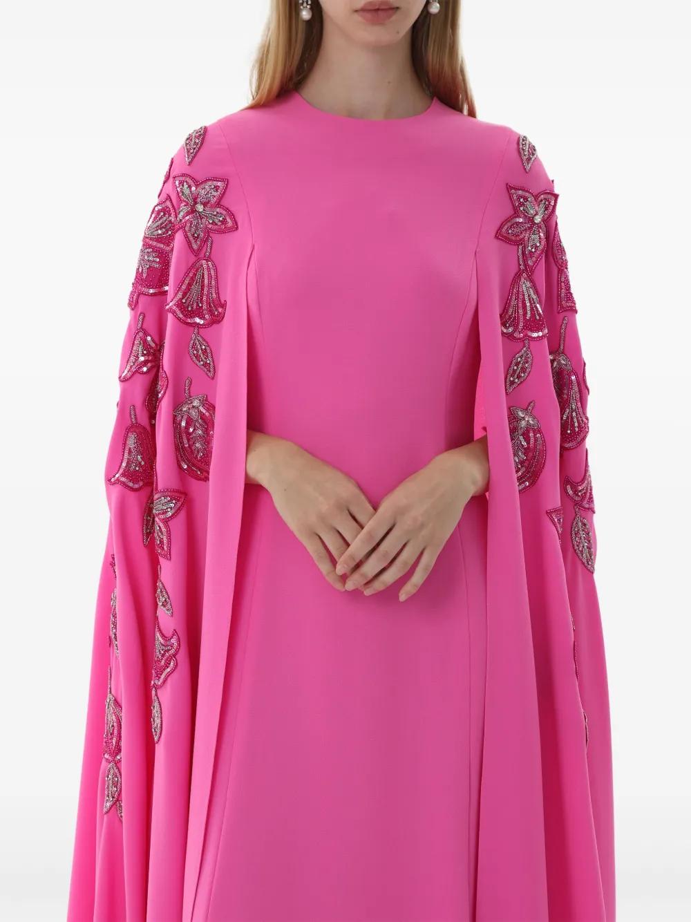floral-embroidered crepe gown Product Image