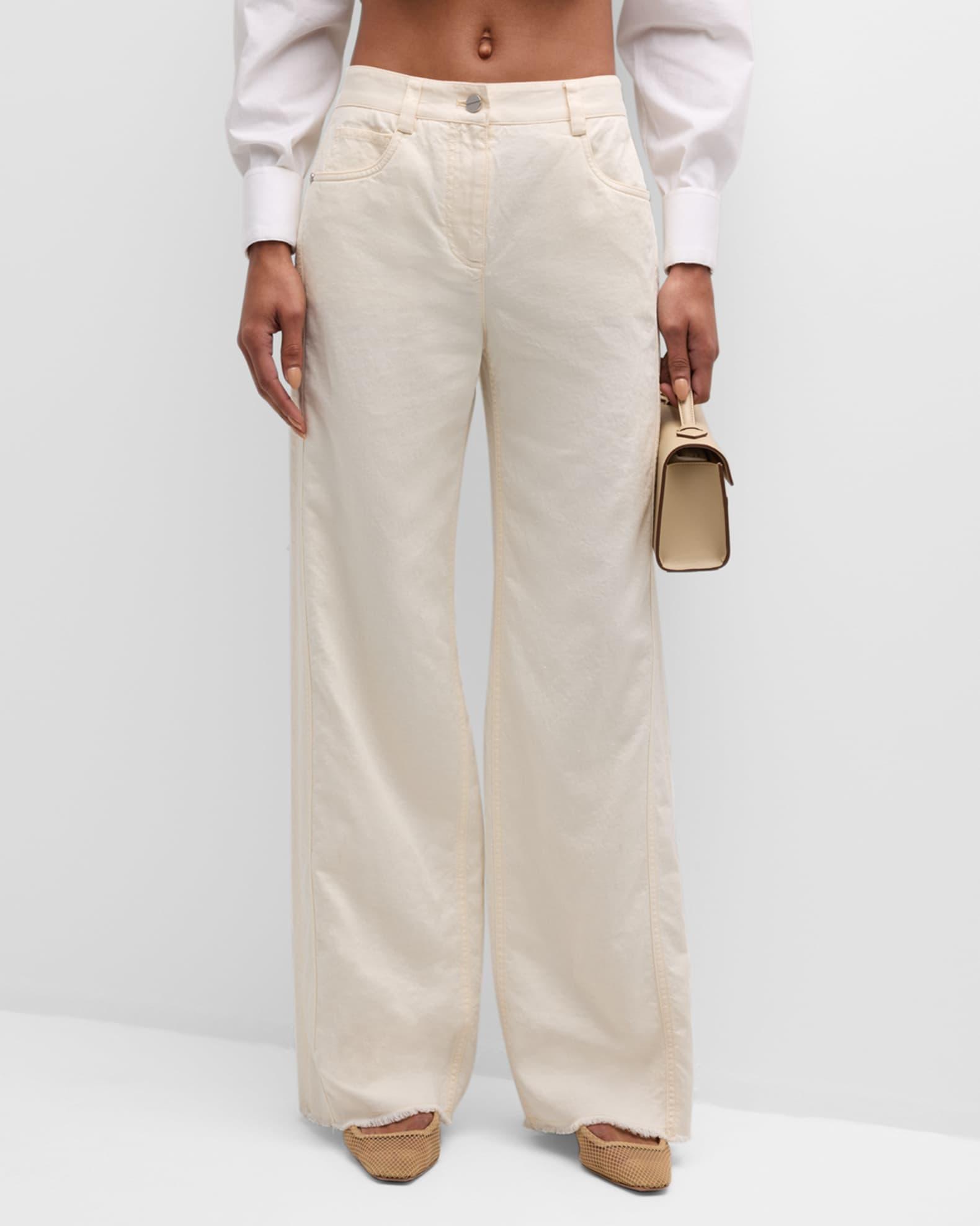 Puddle Cotton Linen Wide-Leg Pants Product Image