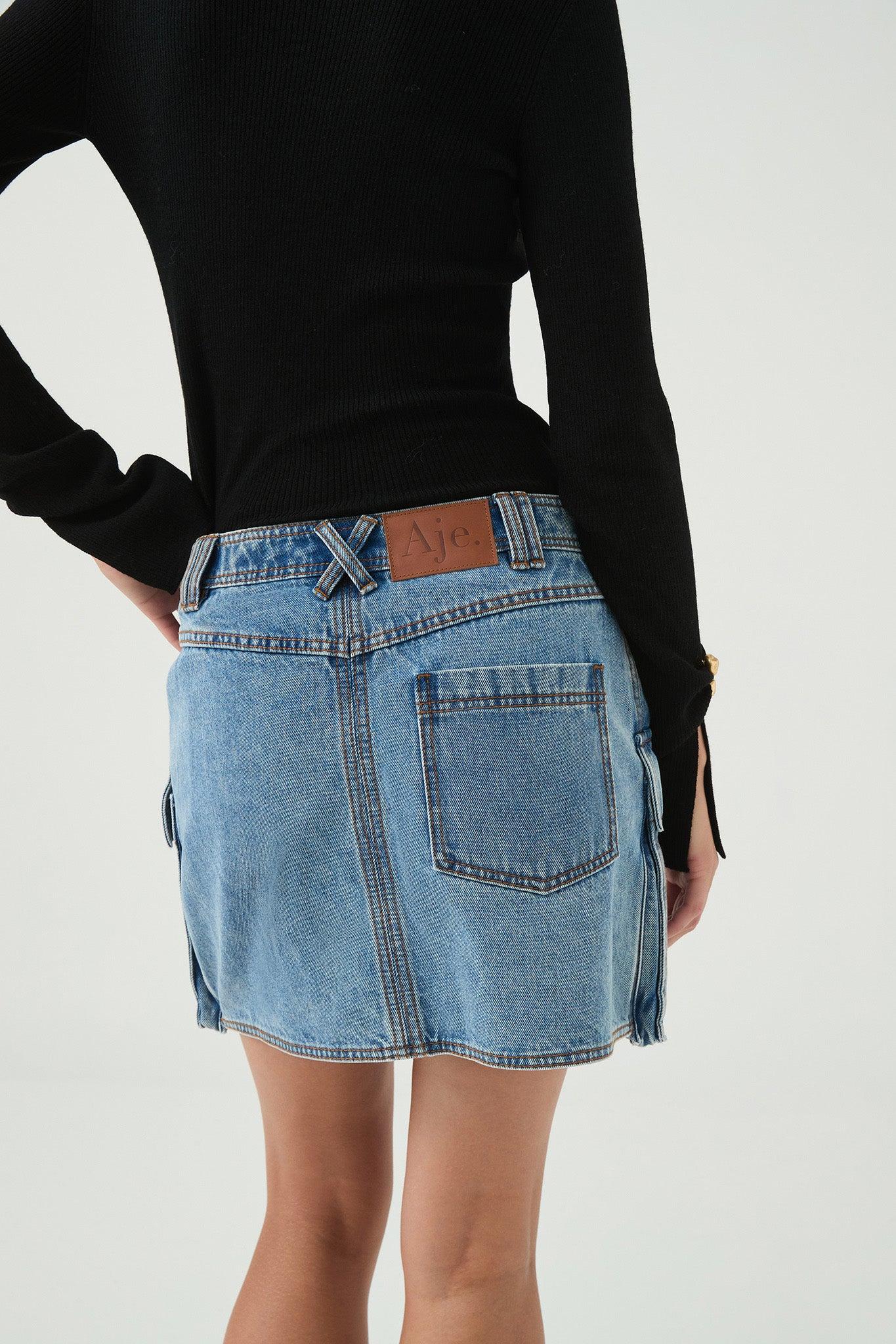 Juno Denim Micro Mini Skirt Product Image