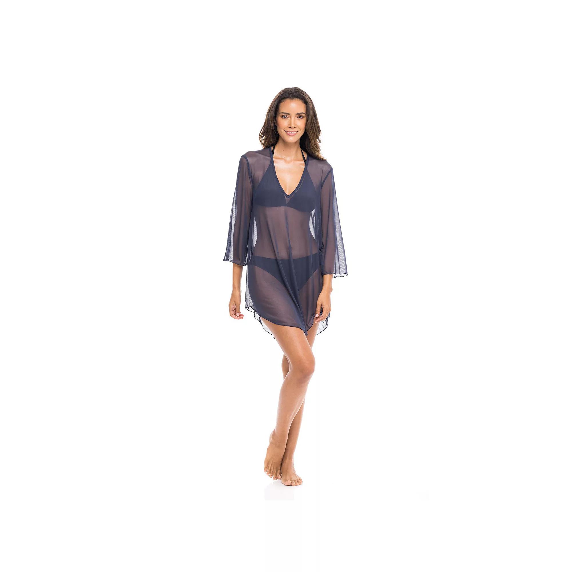 Women's Jordan Taylor Power Mesh Bell-Sleeve Swim Cover-Up Tunic,  Product Image