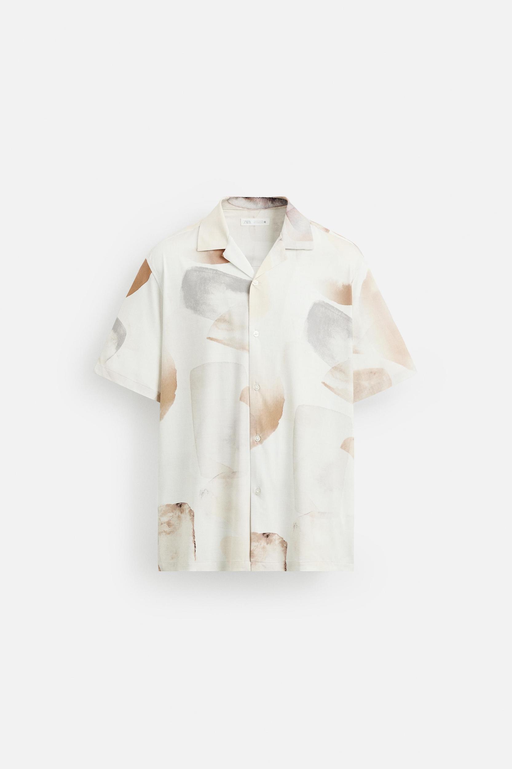 ABSTRACT PRINT STRETCH SHIRT Product Image