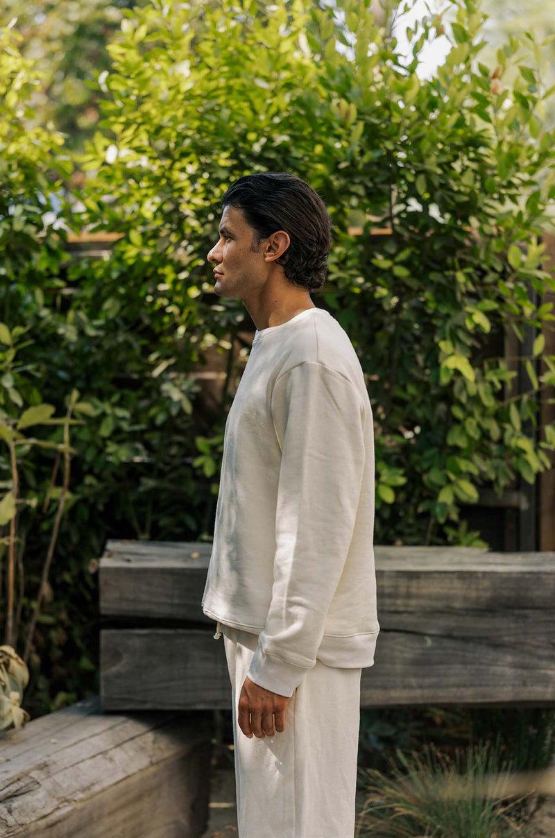 Women's Organic Heavyweight Crew Sweatshirt in Natural Product Image