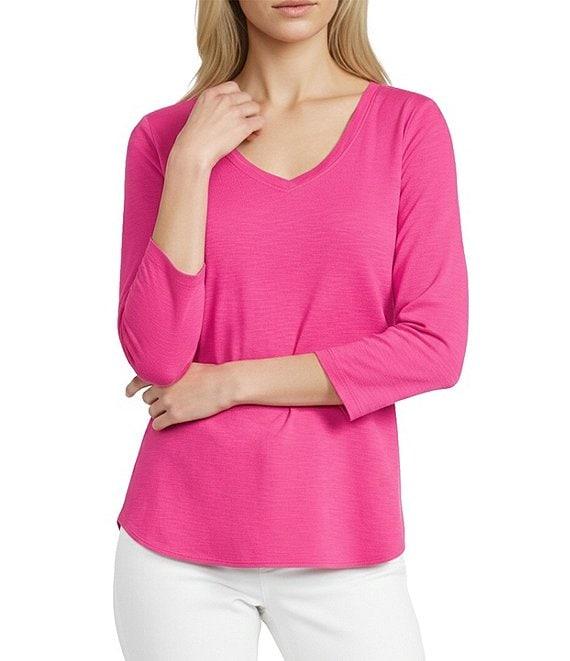 Tommy Bahama Ashby Isles Slub Rib V-Neck 3/4 Sleeve Tee Product Image