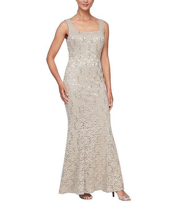 Ignite Evenings Petite Size 3/4 Sleeve Scoop Neck Sequin Lace 2-Piece Jacket Dress Product Image