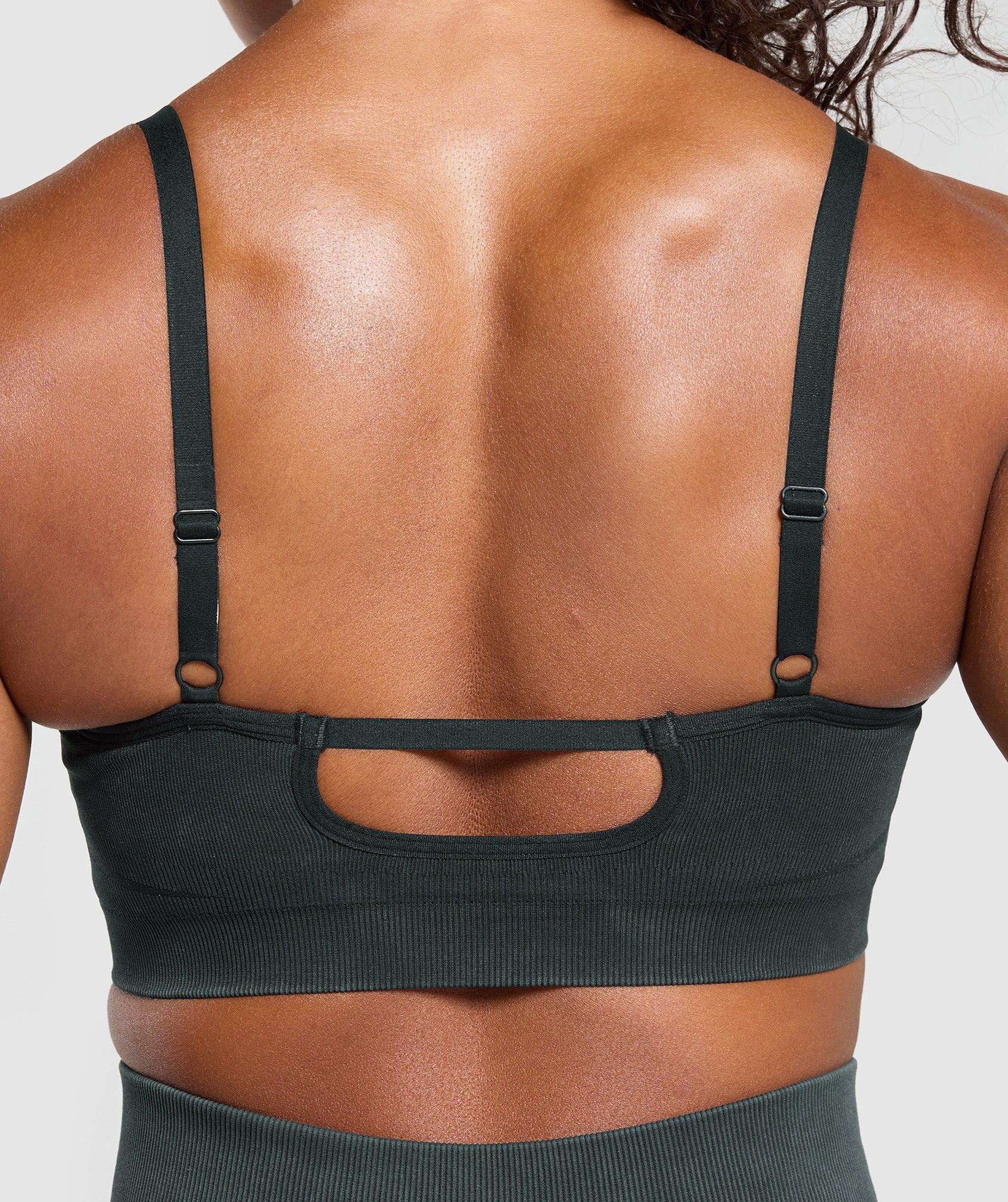 Gymshark Gains Seamless Washed Sports Bra - Black Female Product Image