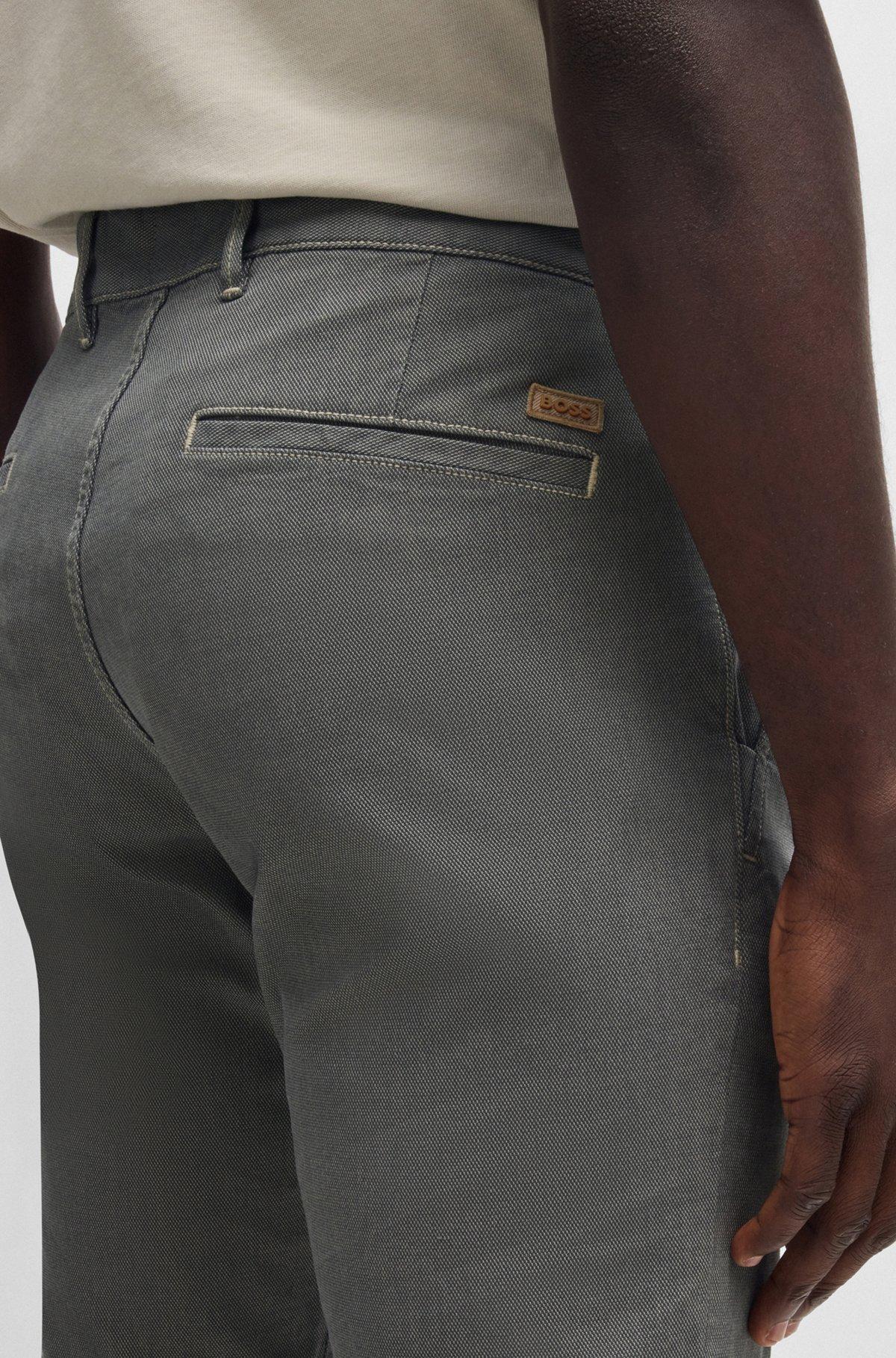 Slim-fit chinos in structured comfort-stretch cotton Product Image