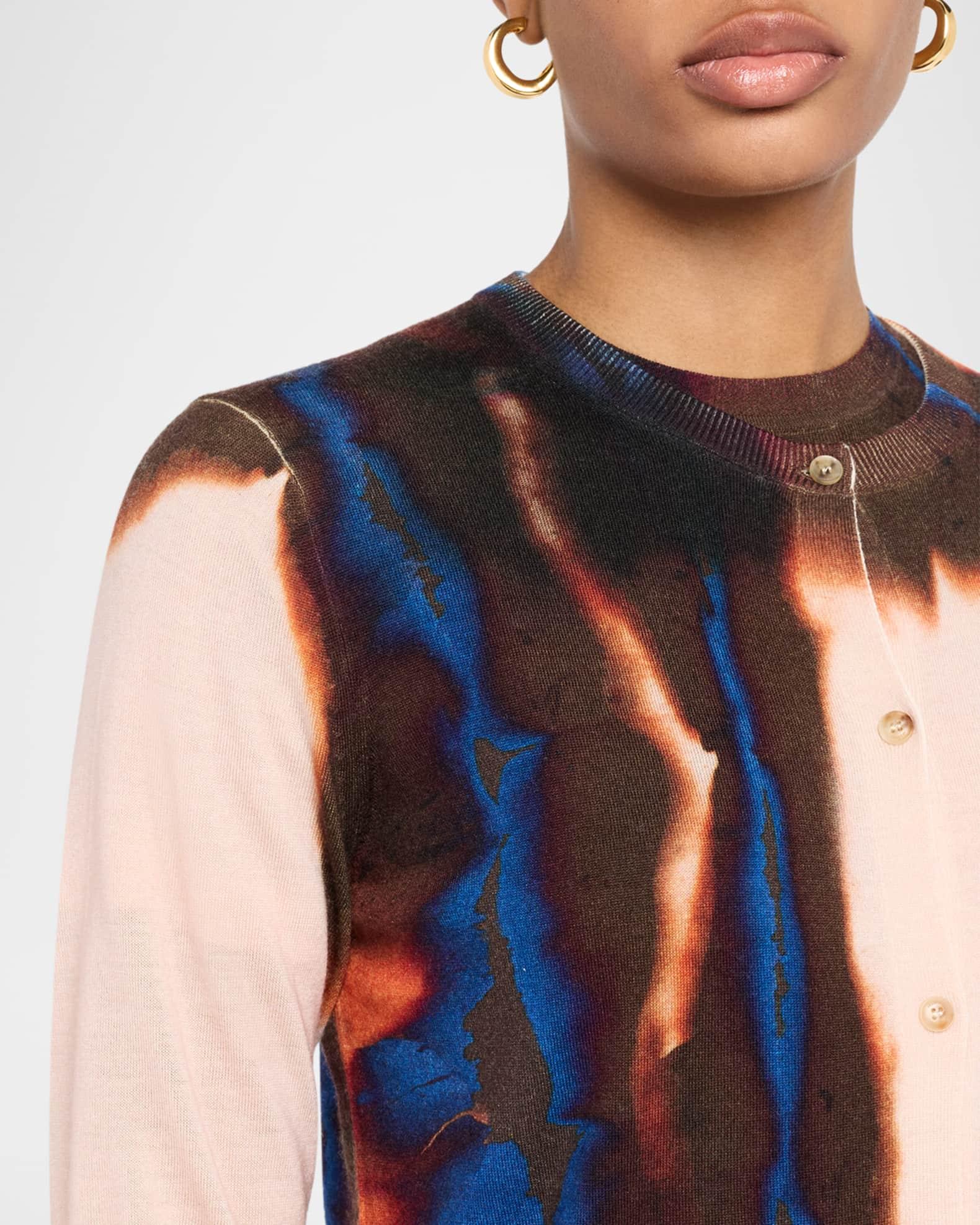 Burned Striped Wool Cardigan Product Image