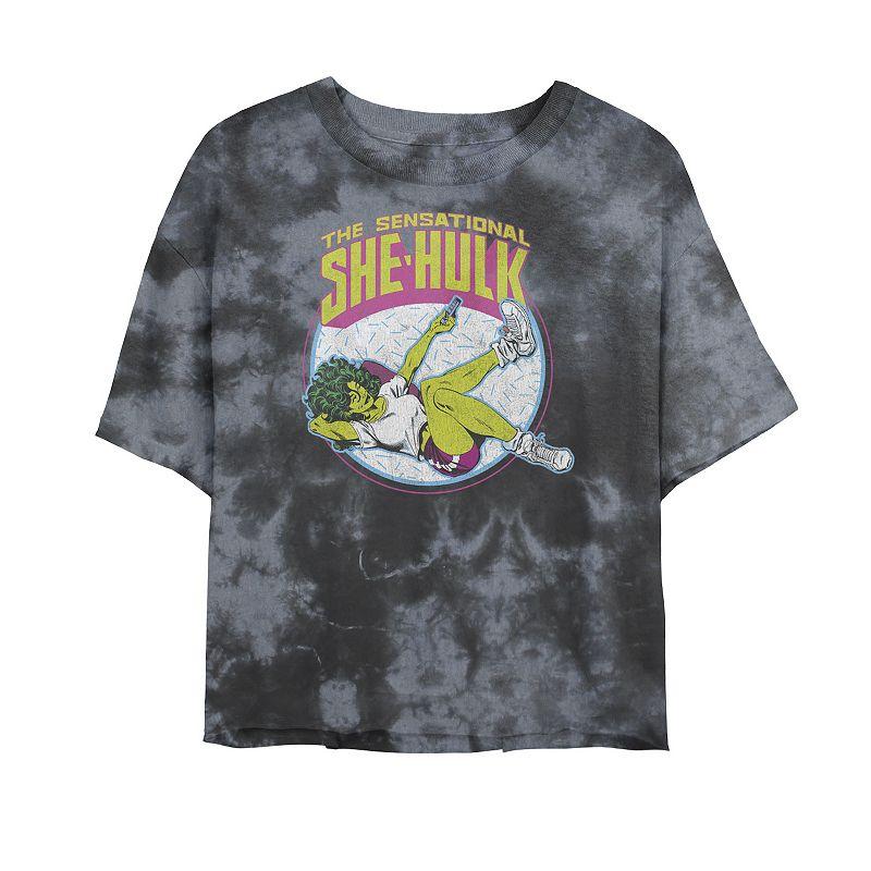 Juniors' Marvel The Sensational She-Hulk Vintage Tee, Girl's, Size: XL, White Blue Product Image