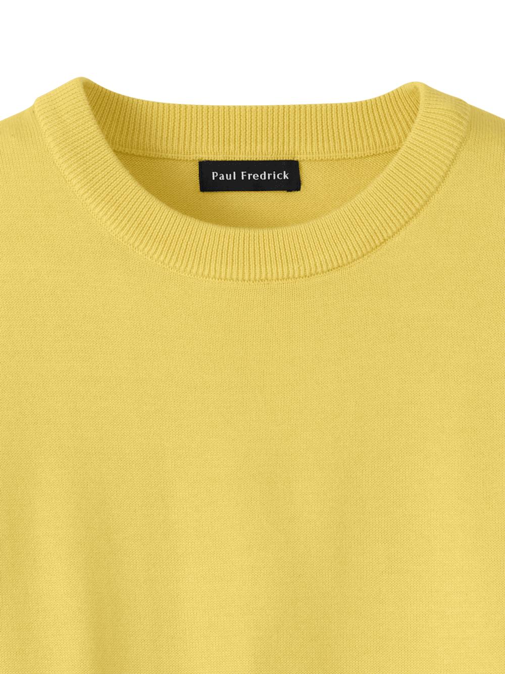 Supima Cotton Crew Neck Sweater - Light Yellow Product Image