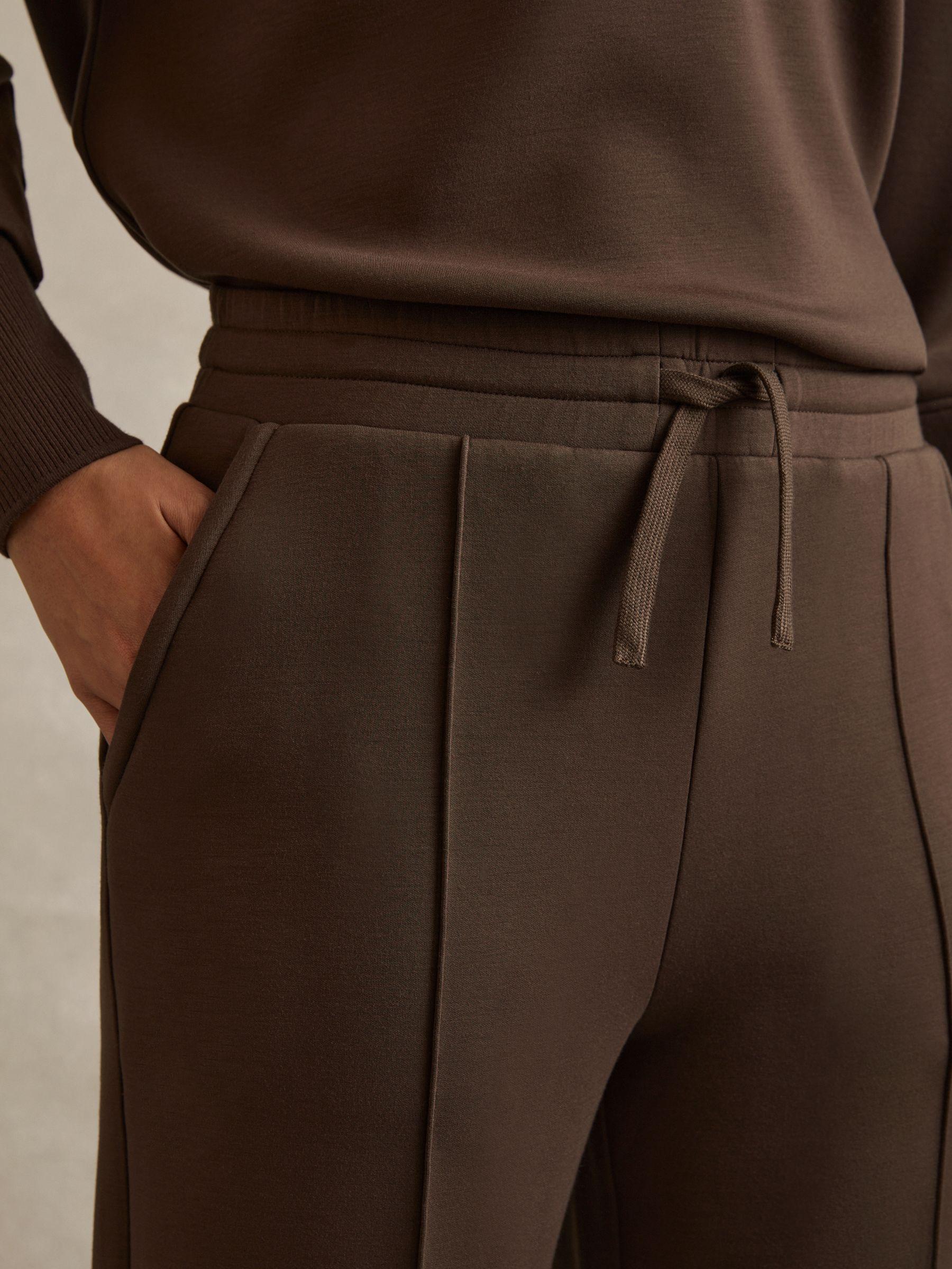 Interlock Wide-Leg Joggers in Chocolate Product Image