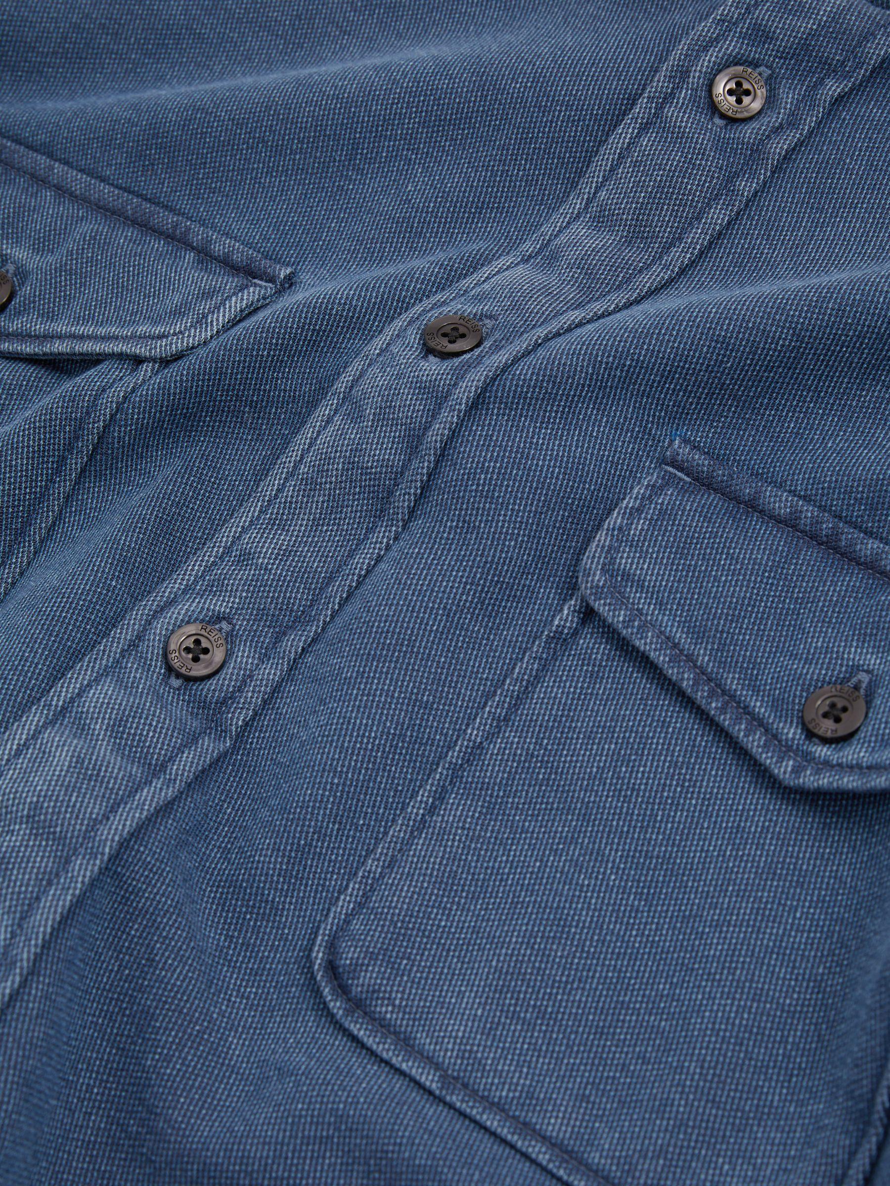 Mcilroy Indigo Blue Textured Denim Overshirt Product Image