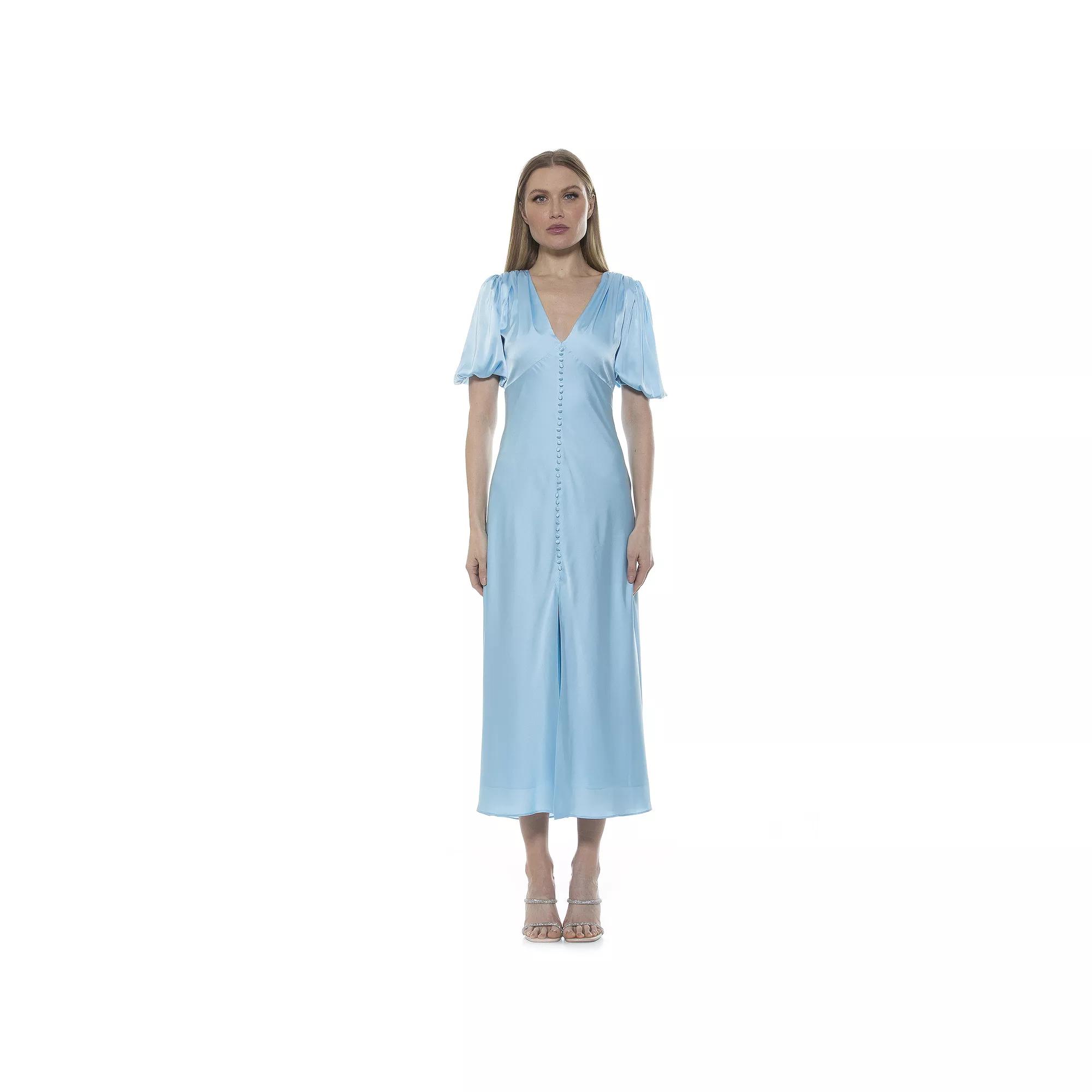 Women's ALEXIA ADMOR Lorelei Bubble Sleeve Midi Dress,  Product Image