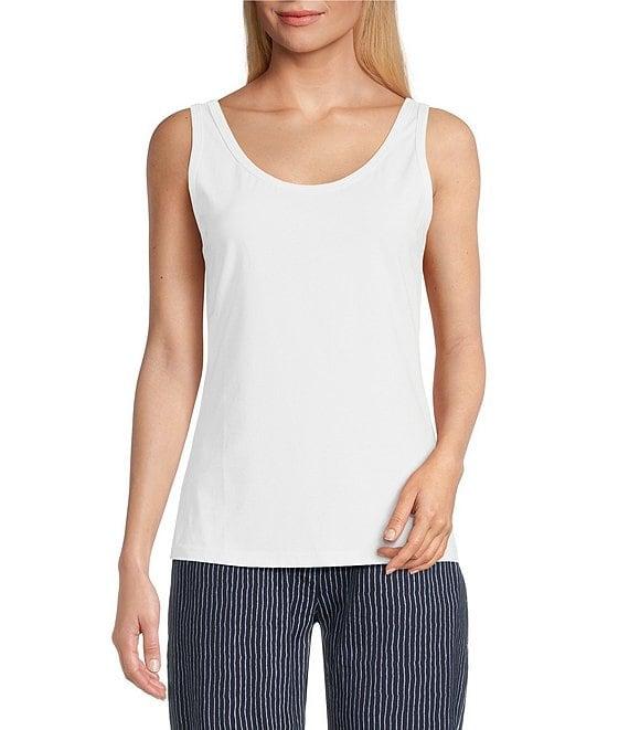 M Made in Italy Crew Neck Sleeveless Knit Stretch Jersey Cami Product Image