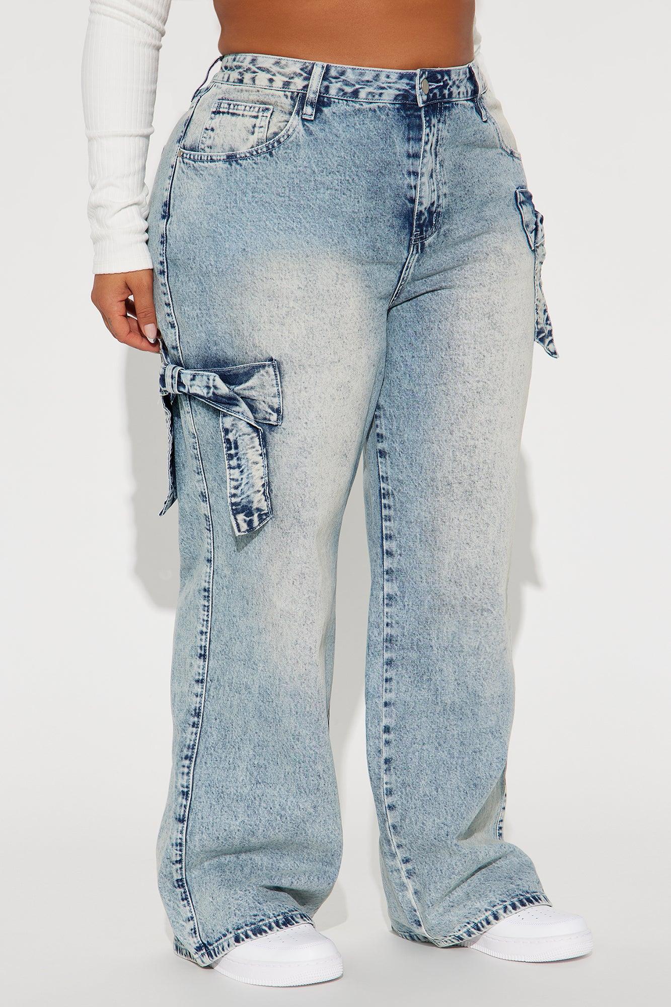 Put A Bow On It Non Stretch Straight Leg Jeans - Medium Wash Product Image