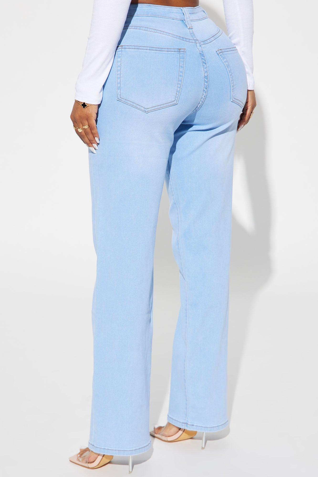 Simply Basic Stretch Straight Jeans - Light Wash Product Image