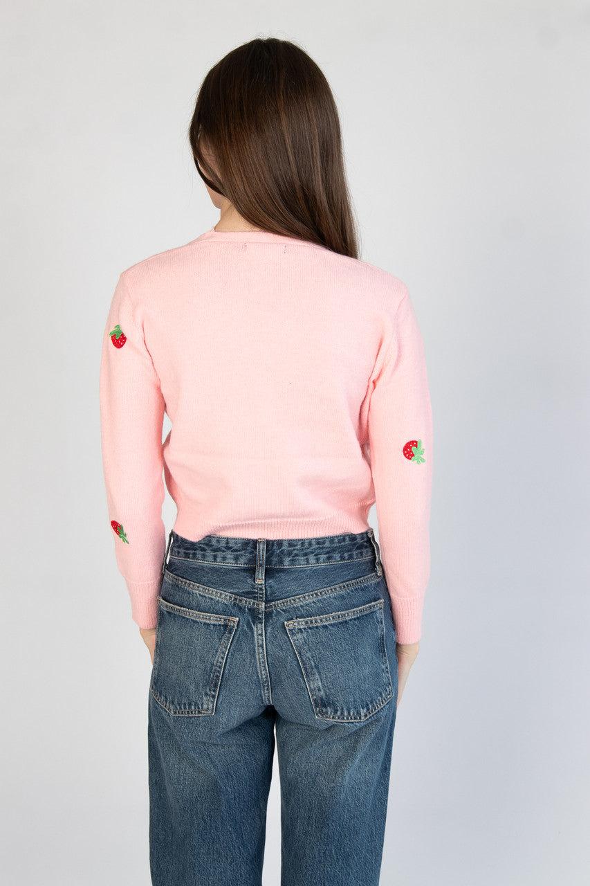 Embroidered Strawberry Cardigan Product Image
