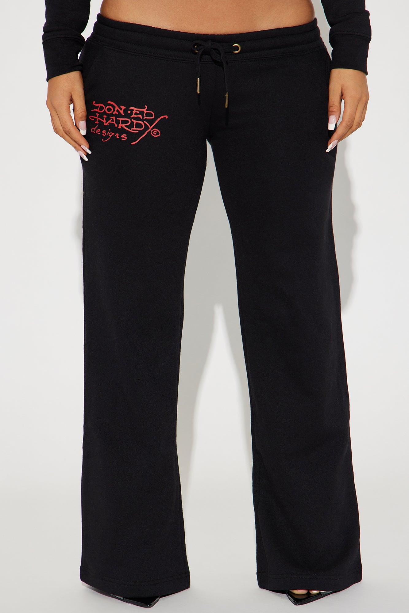 Ed Hardy NYC Wide Leg Pant - Black Product Image