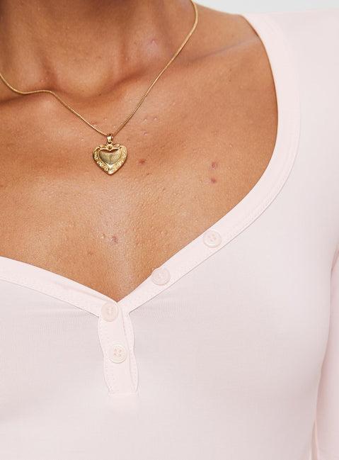 Delgado Long Sleeve Bodysuit Pink Product Image