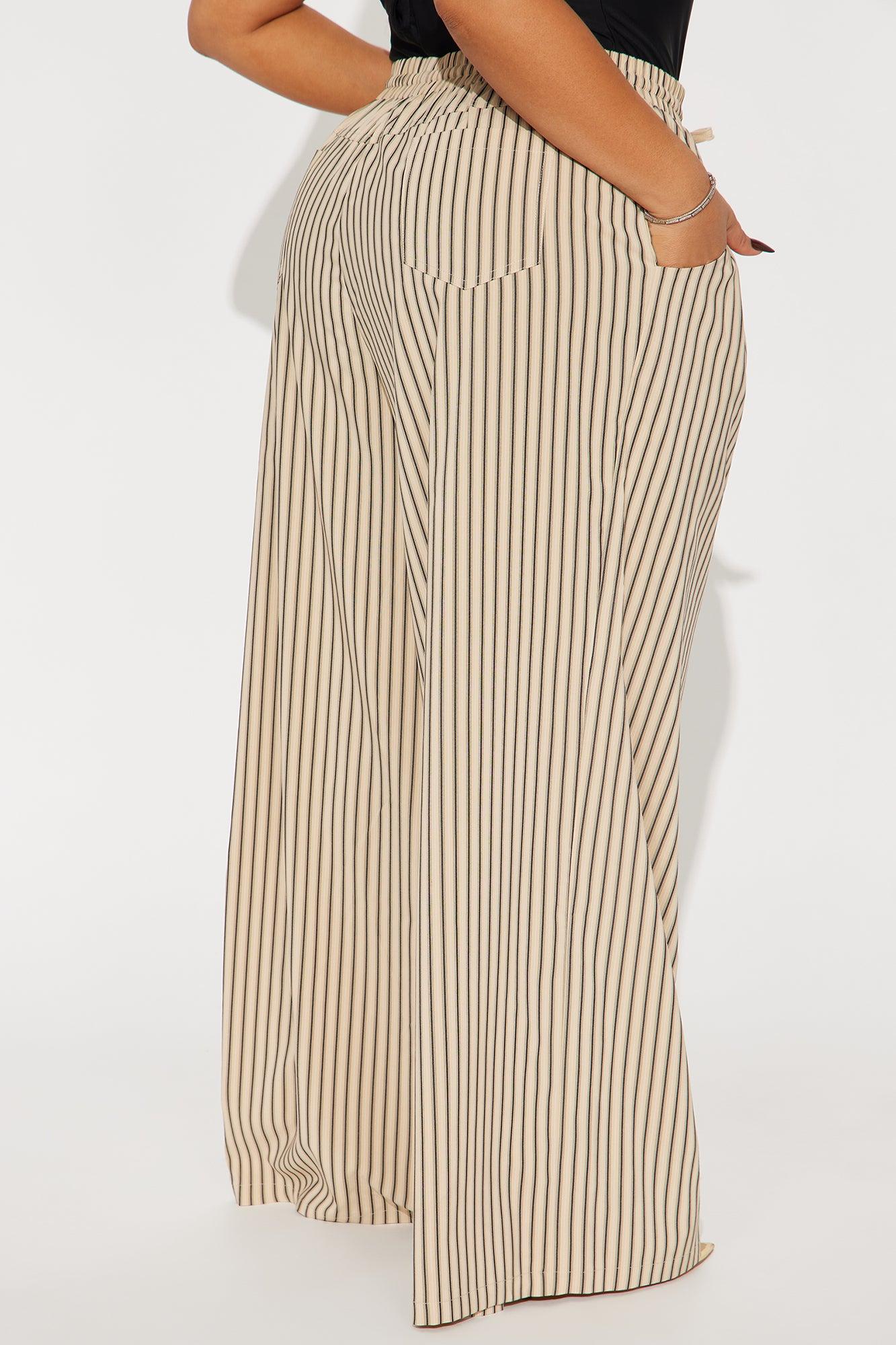 Timothy Striped Wide Leg Pant - Mocha Product Image