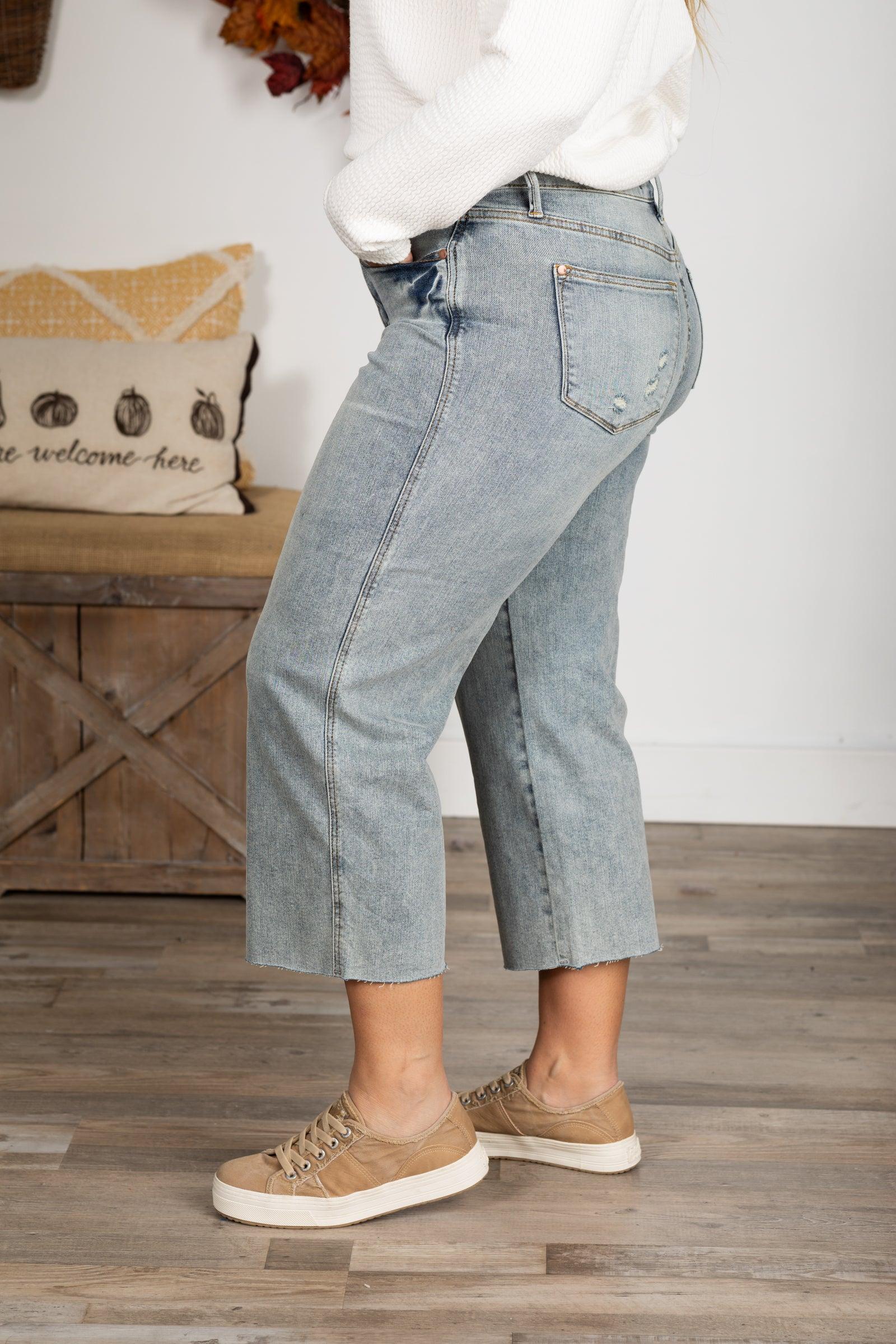 Judy Blue Tummy Control Crop Wide Leg Jean Product Image