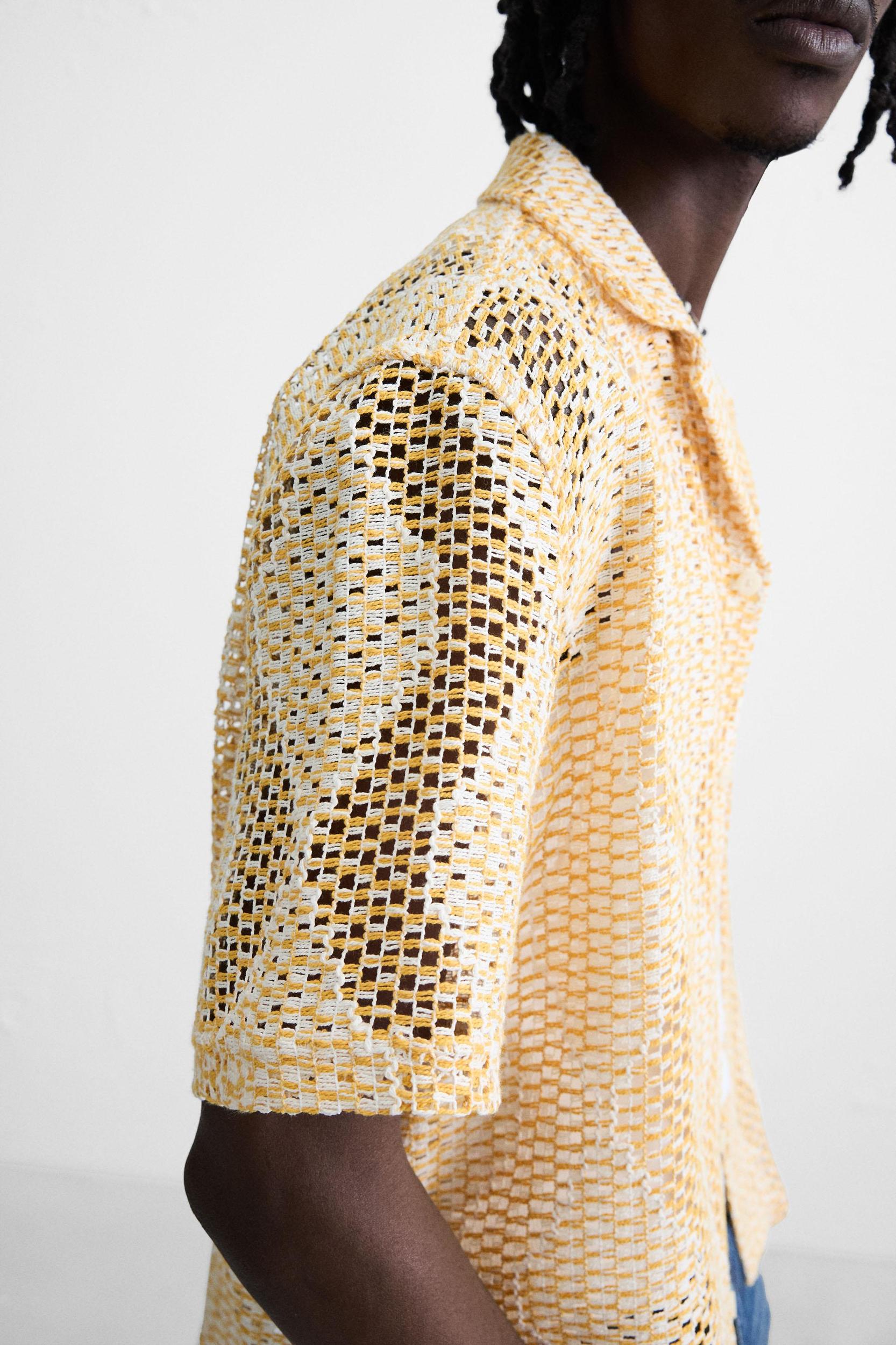 TEXTURED CROCHET SHIRT Product Image