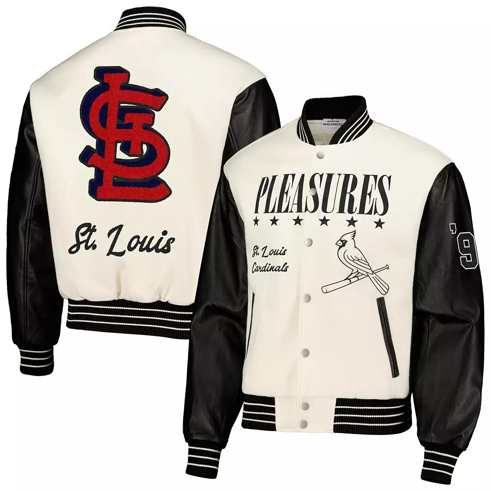 Men's White St. Louis Cardinals Full-Snap Varsity Jacket, Size: Large Product Image