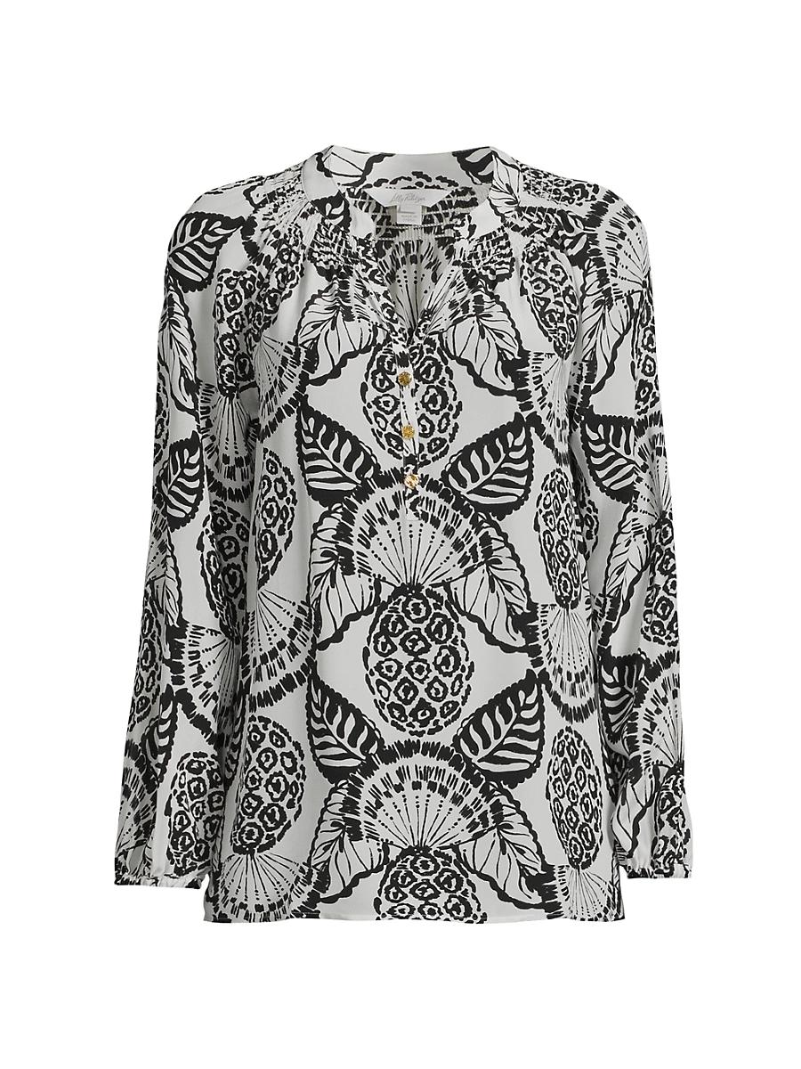 Womens Elsa Silk Print Top Product Image