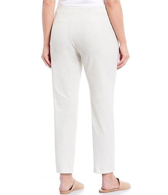 Eileen Fisher Plus Size Washable Stretch Crepe Pull-On Slim Leg Ankle Pants Product Image