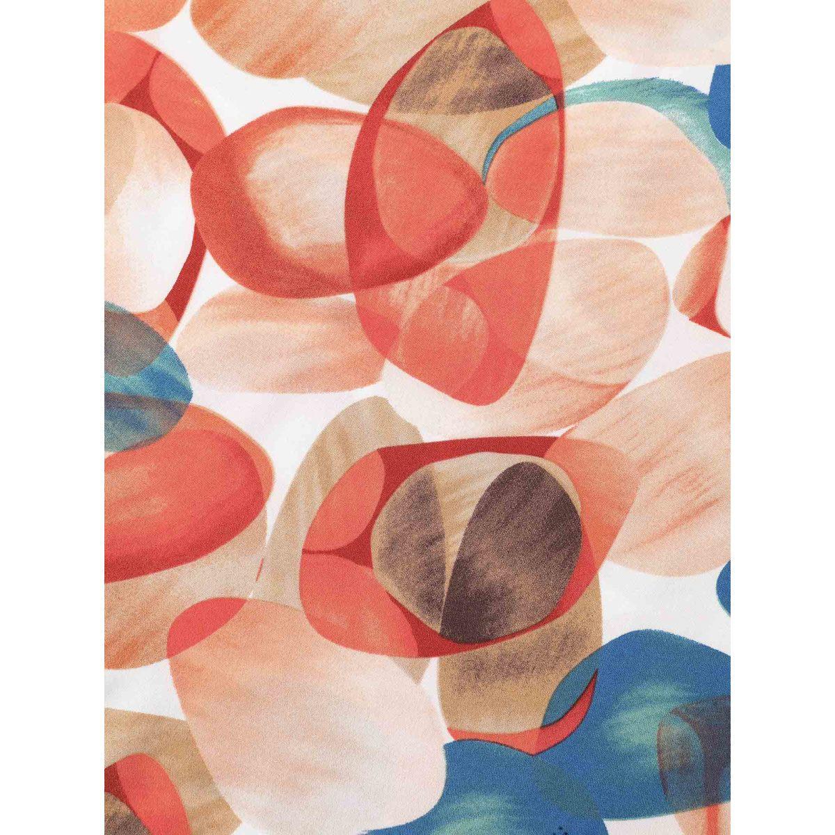 Plus Size Salmon Multi-Color Drops Round Neck Blouse Women Elegant Half Sleeve Round Neck Everyday Blouses BloomChic 28/5X Product Image