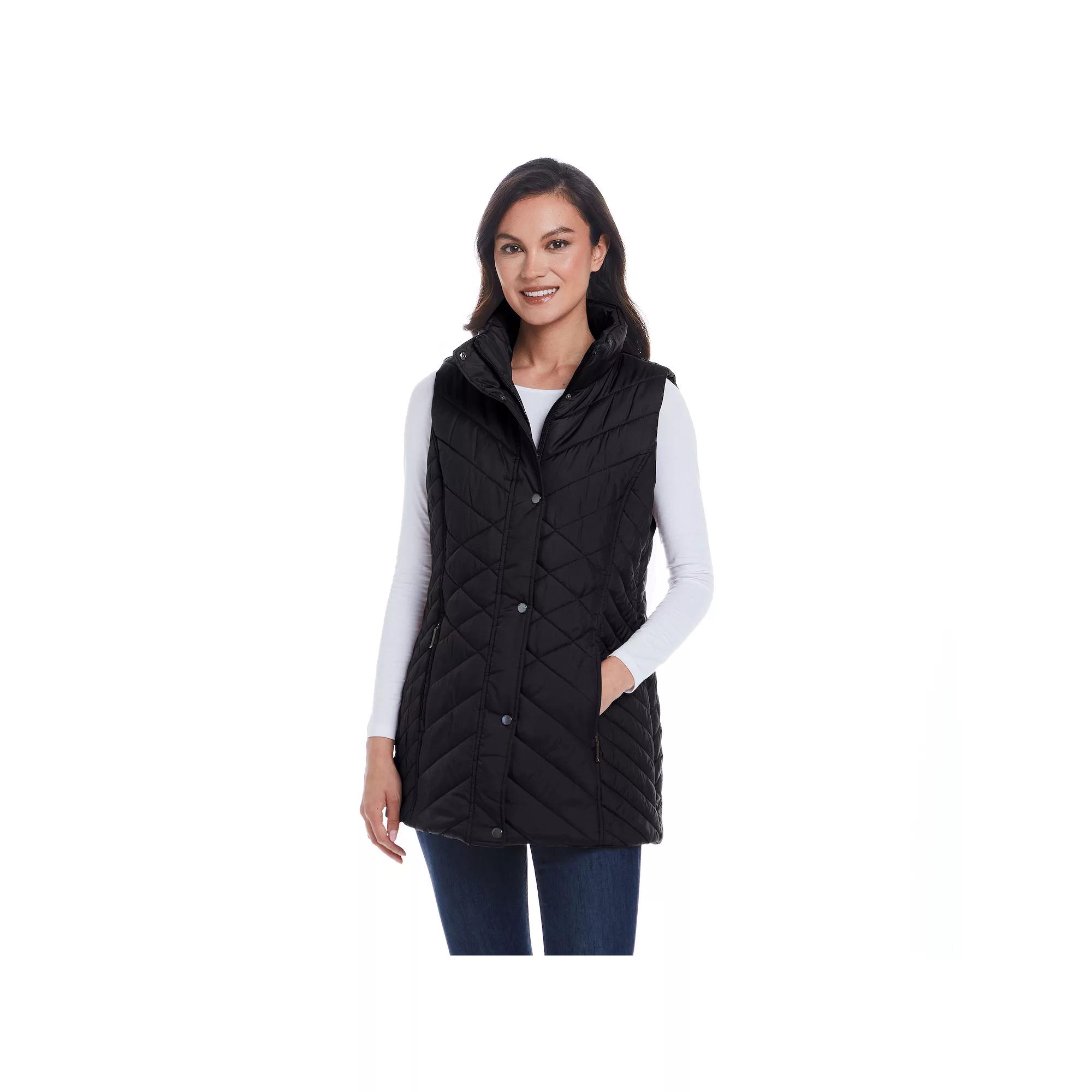 Women's Weathercast Mixed Quilted Longline Vest,  Product Image