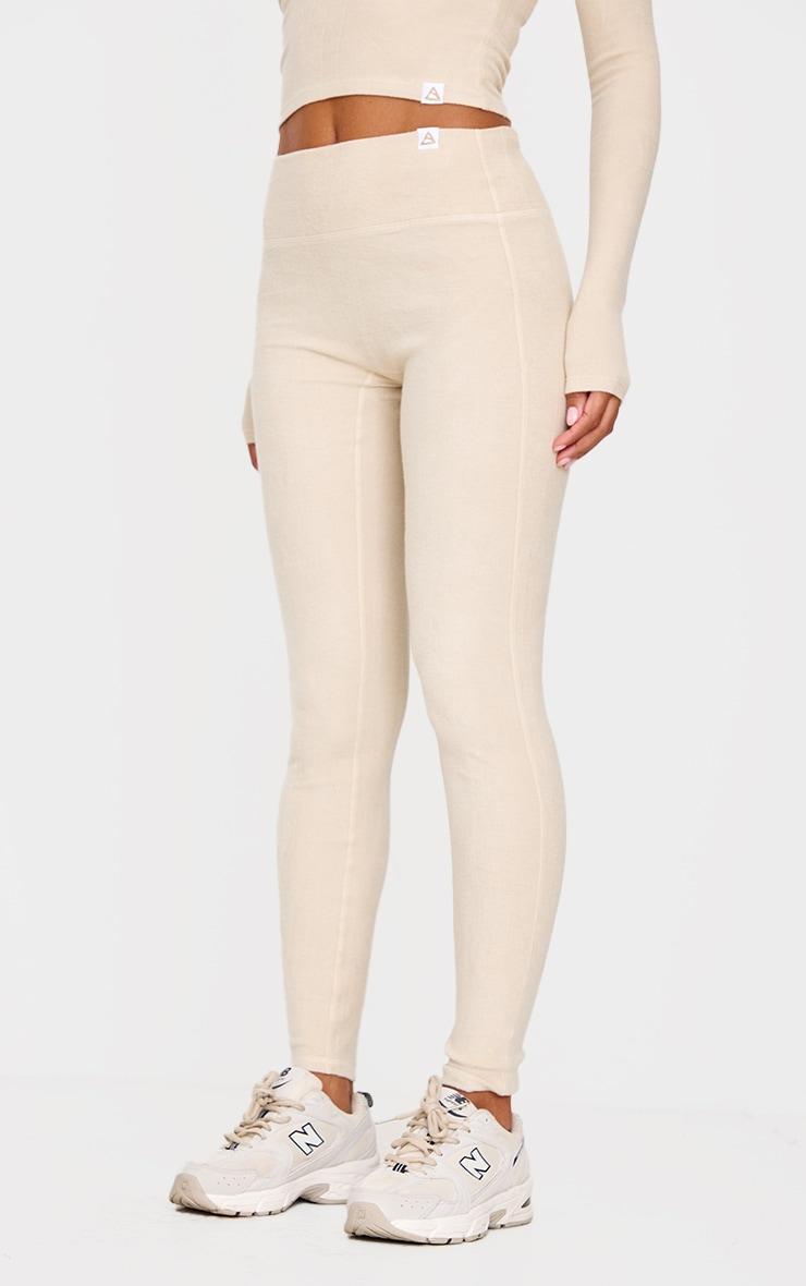 Butter Yellow Brushed Rib Under Layer Leggings Product Image