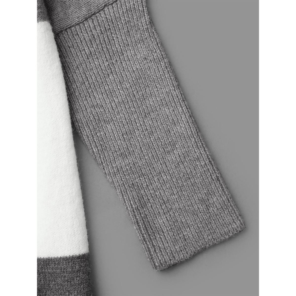 Plus Size Color Block Dolman Sleeves Hooded Knit Cardigan Mediumgray Women Casual Loose Long Sleeve Everyday Cardigans BloomChic 30/6X Product Image