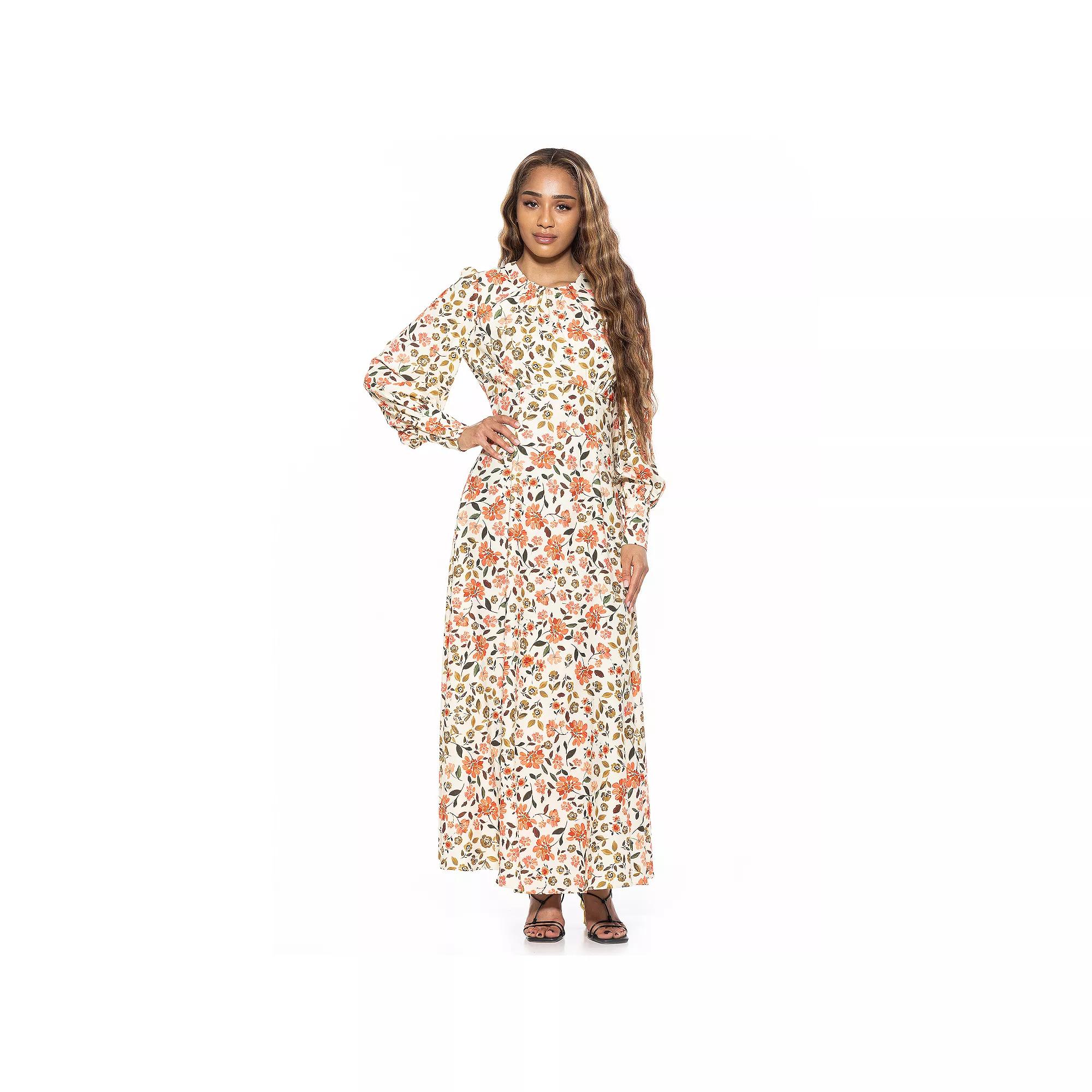 Women's ALEXIA ADMOR Yesenia Flowy Long Sleeve Maxi Dress,  Product Image