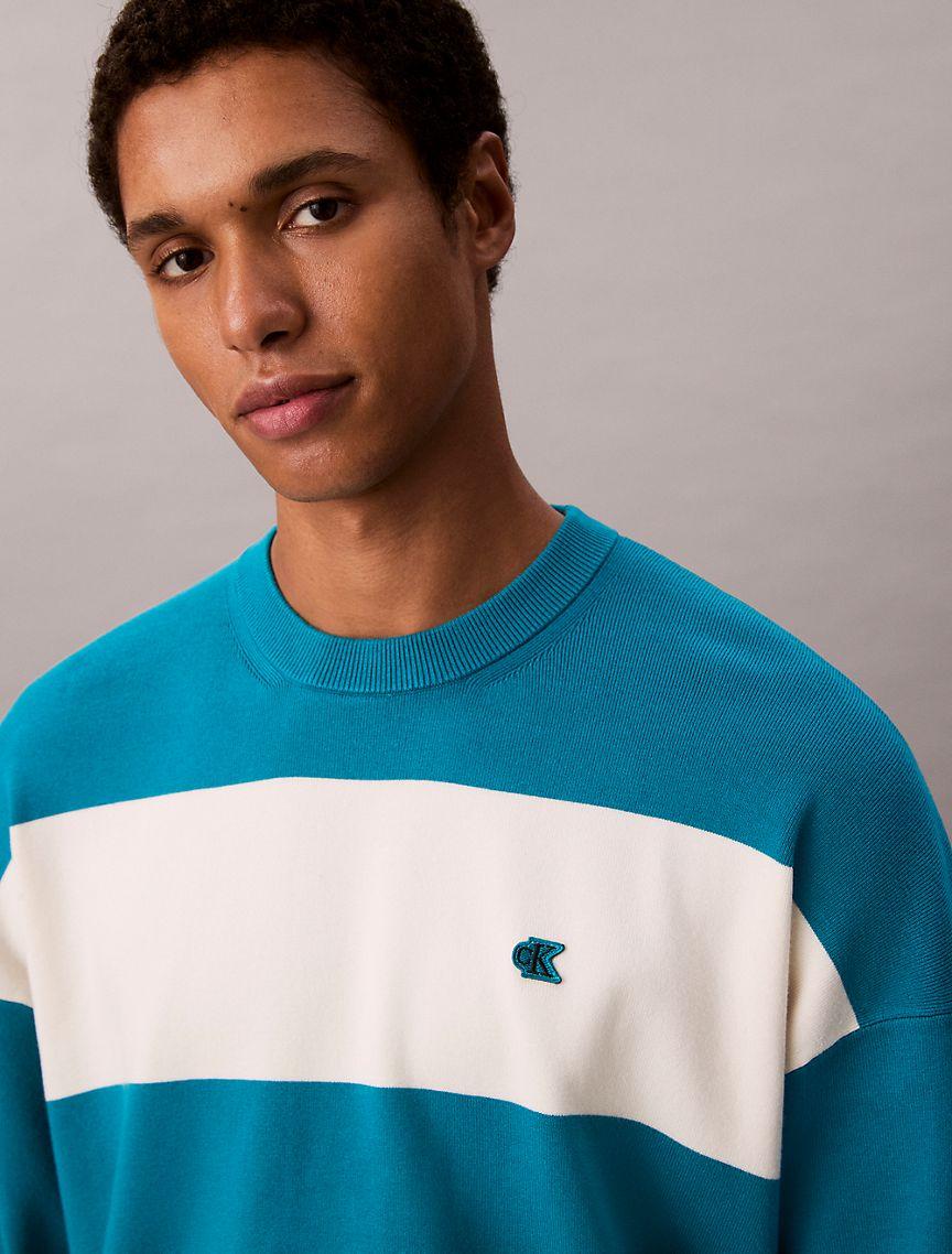 Tech Knit Stripe Relaxed Sweater Product Image