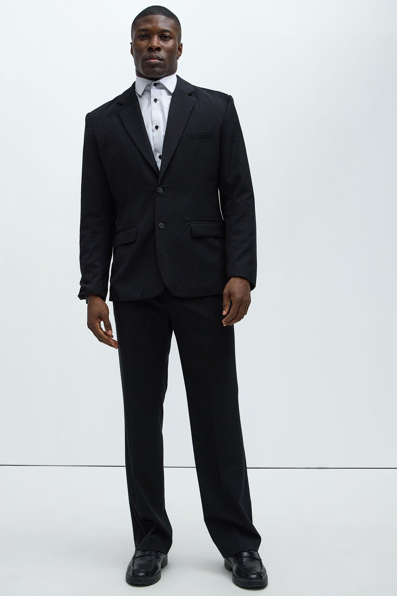 Modern Stretch Straight Trousers - Black Product Image