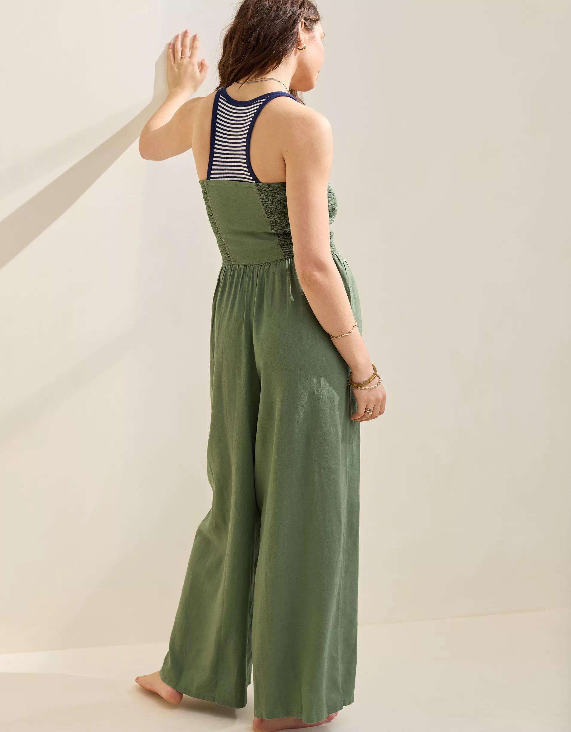 Aerie Strapless Smocked Jumpsuit Product Image