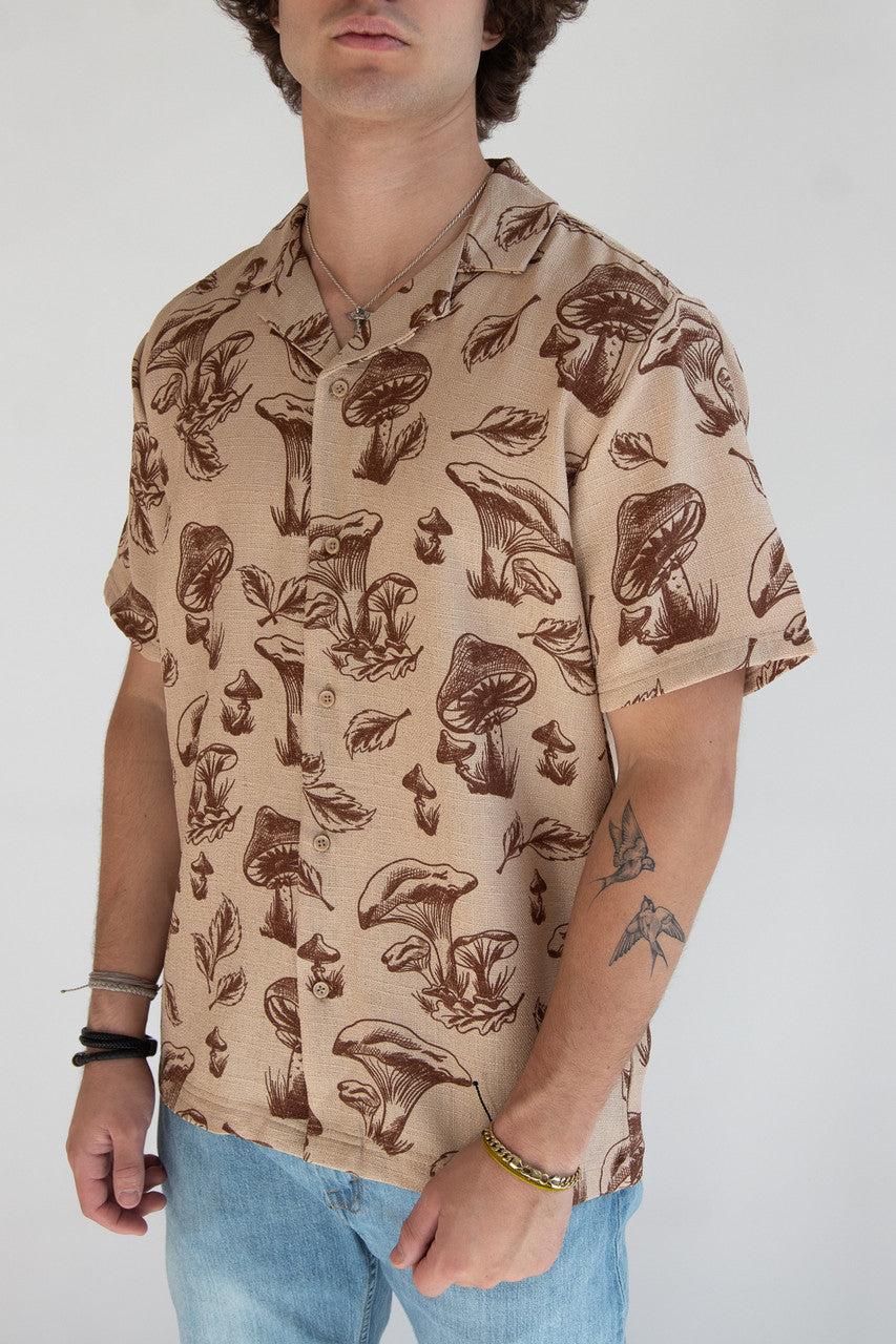 Mushroom Harvest Textured Button Up Shirt Product Image