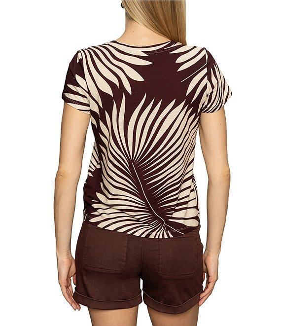 Sanctuary The Perfect Tee Palm Print Crew Neck Short Sleeve Top Product Image