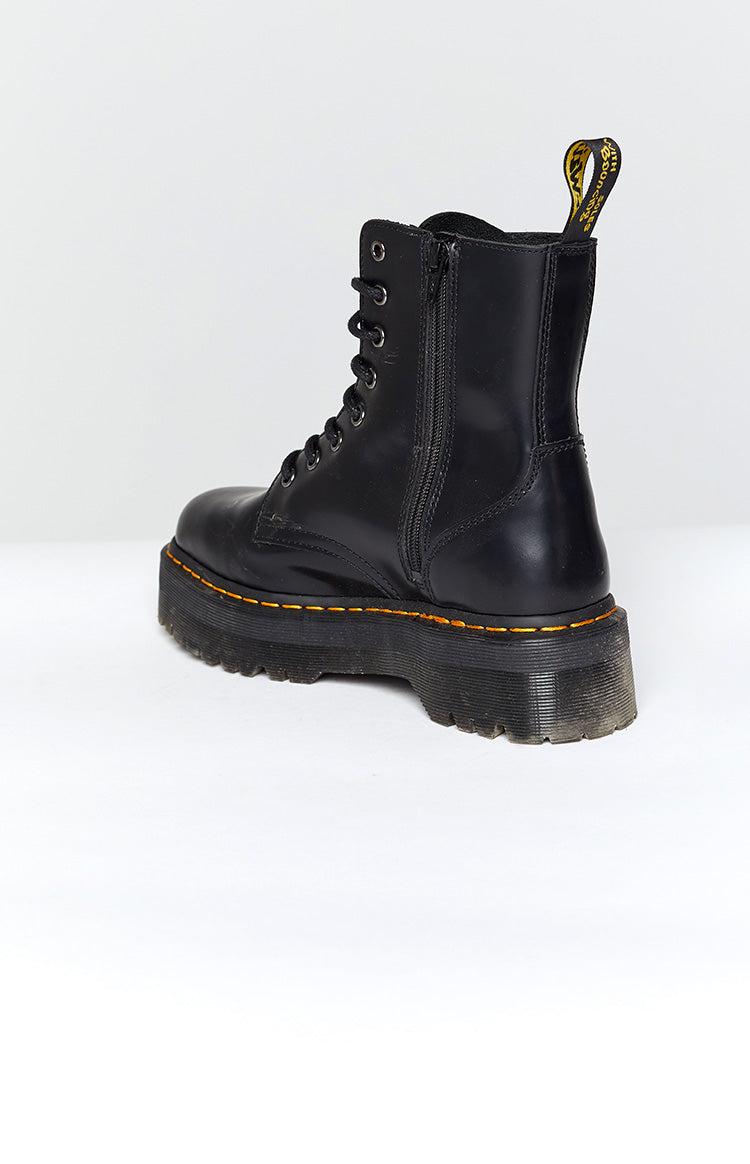 Dr. Martens Jadon 8 Eye Boot Black Polish Smooth Product Image
