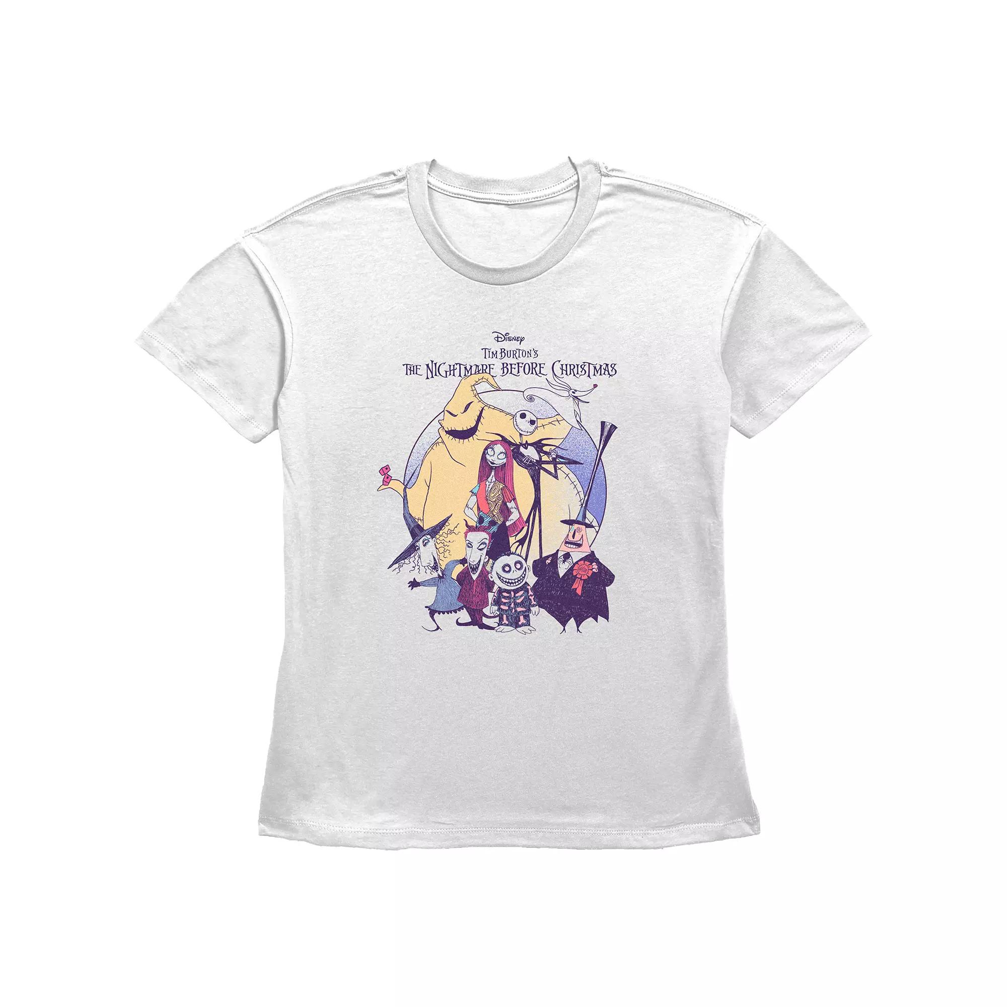 Disney's The Nightmare Before Christmas Juniors' Scary Group Graphic Tee, Women's, Size: Small, White Product Image