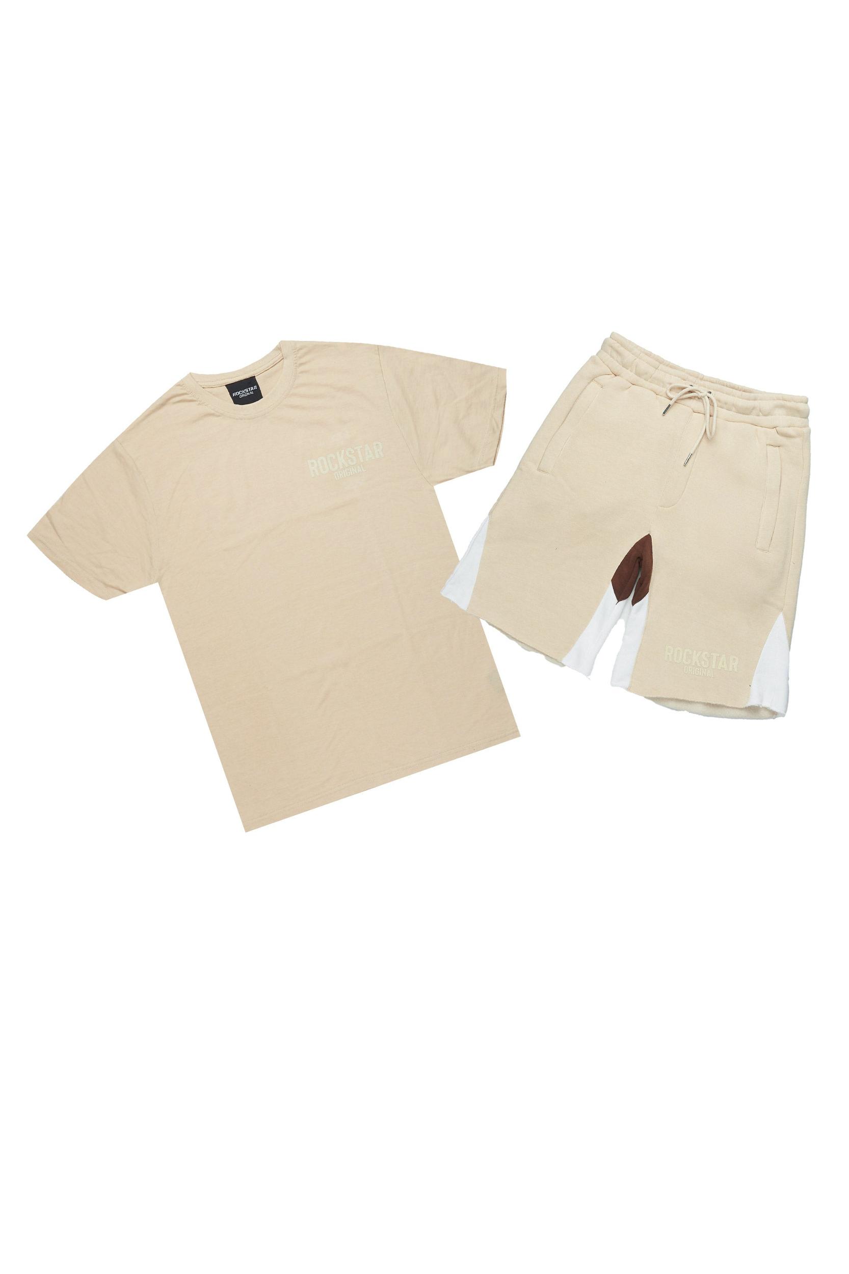 Sana Beige Relaxed T-Shirt/Short Set Male Product Image