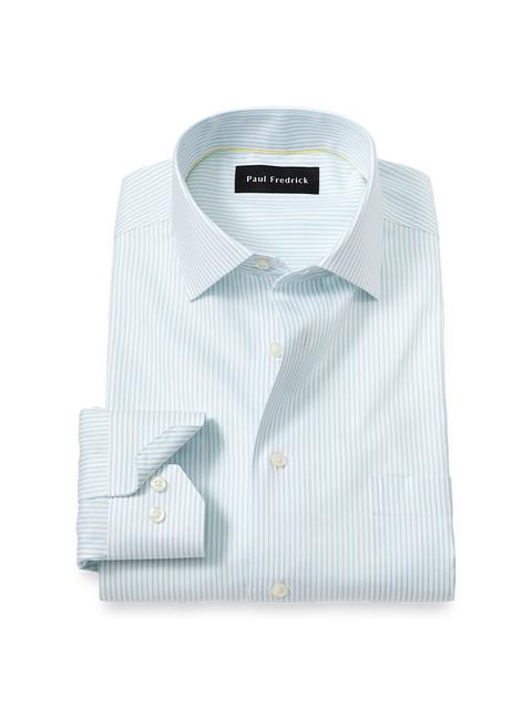 Comfort Stretch Non-Iron Stripe Dress Shirt - Light Blue Product Image