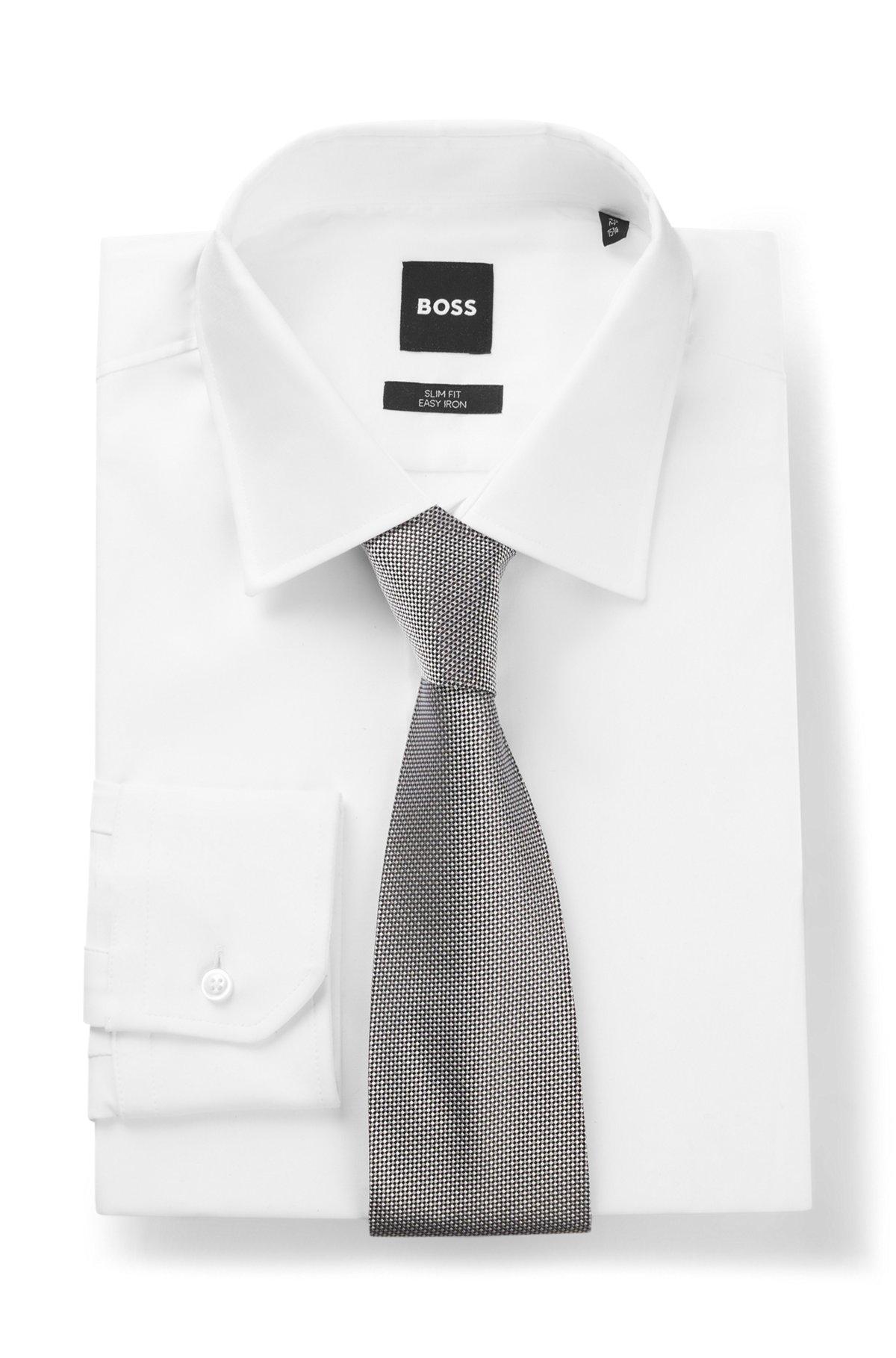 Jacquard-pattern tie in a silk blend Product Image