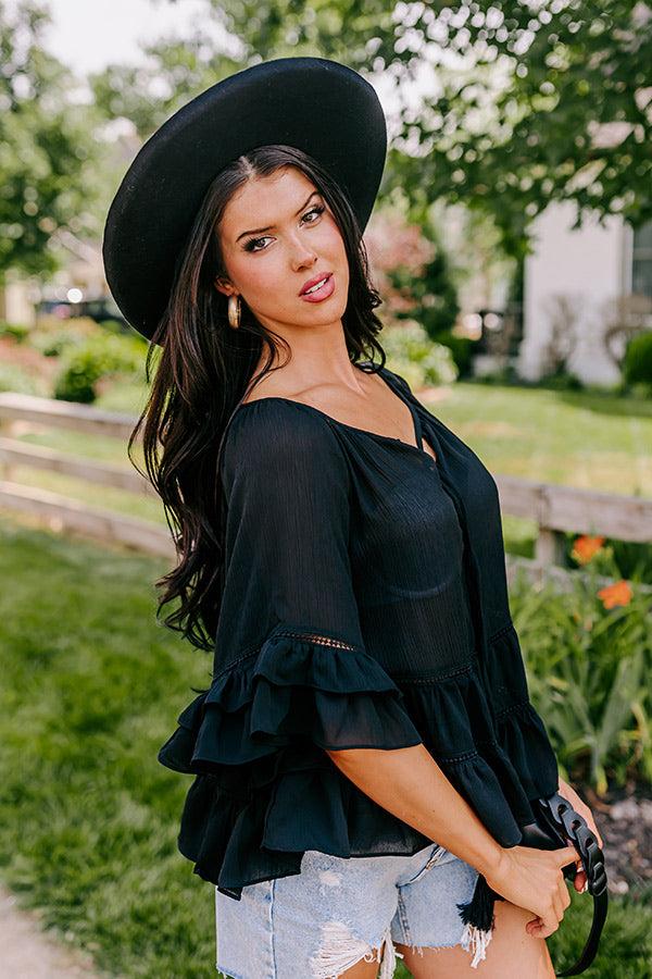 Moonlit Cabana Shift Top In Black Product Image