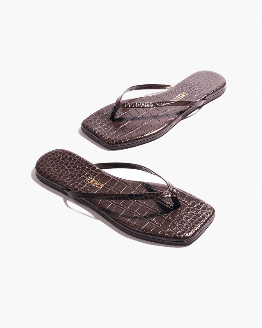 Square Toe Lily Croc - Carob Product Image