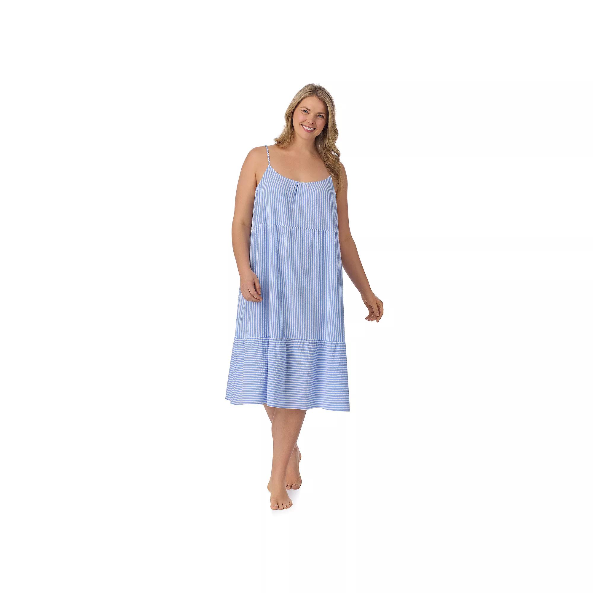 Plus Size Draper James Seersucker Midi Dress, Women's, Size: 2XL, Blue Stripe Product Image