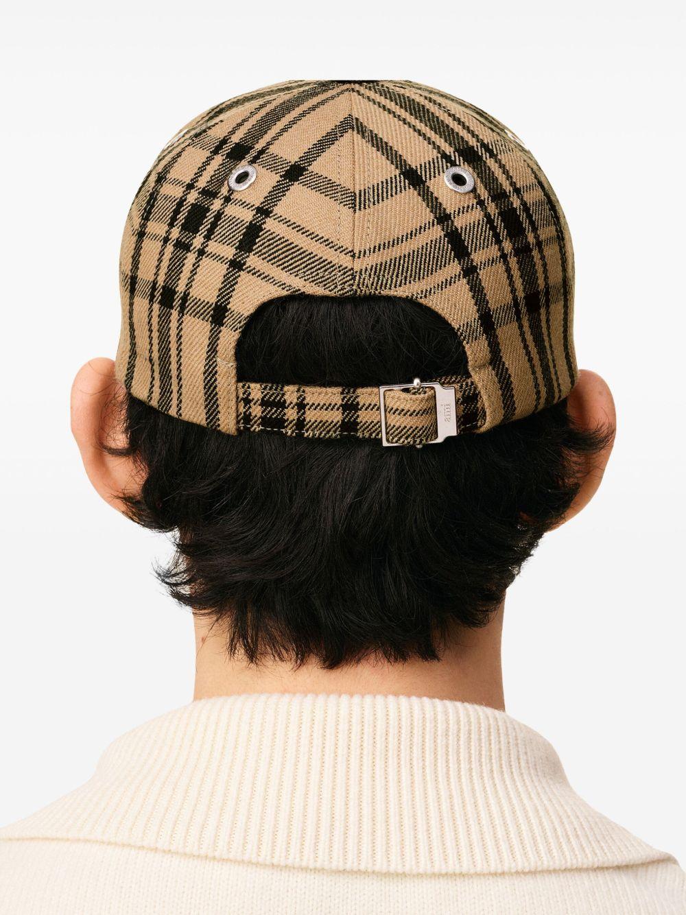 checked wool baseball cap Product Image
