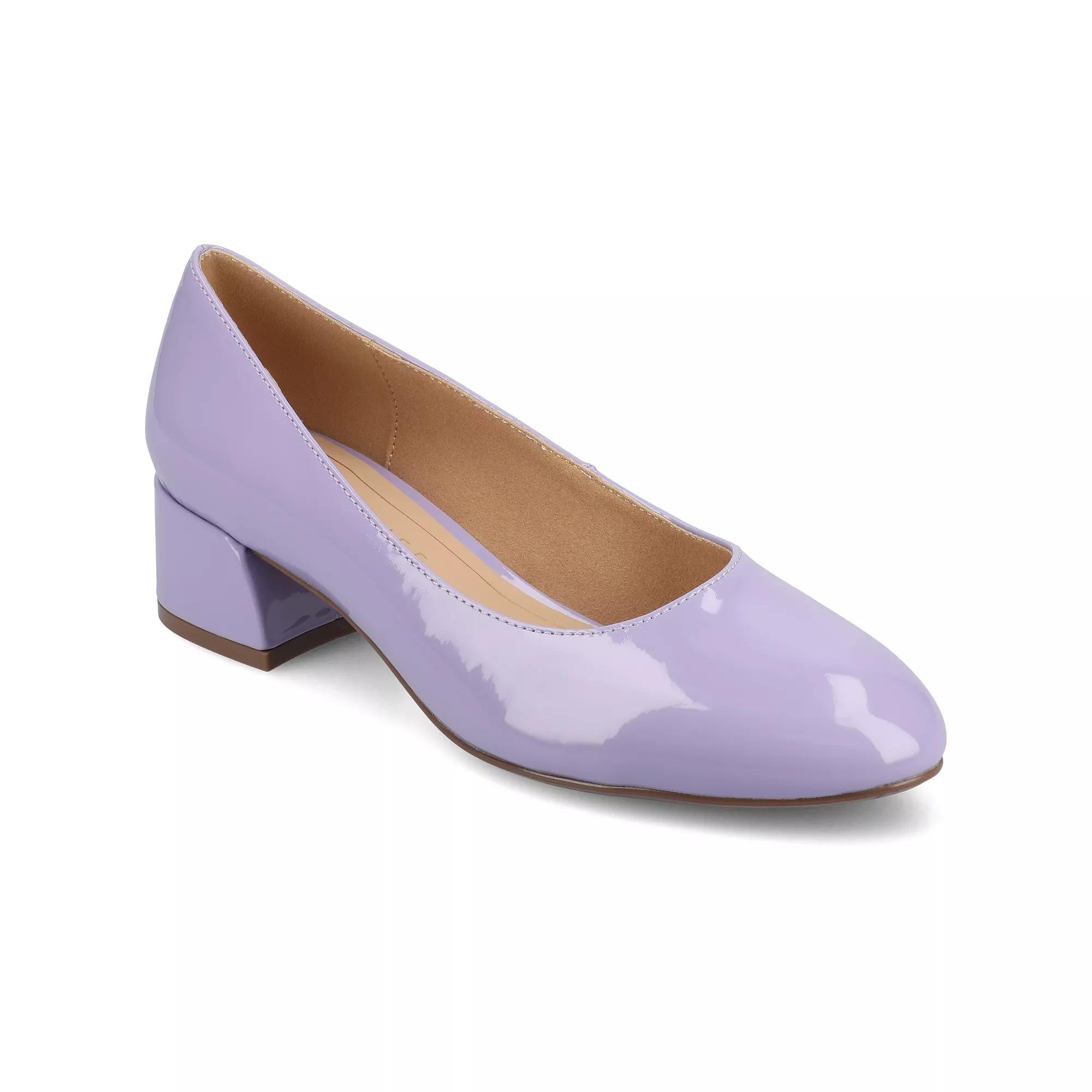 Journee Medium and Wide Width Saarii Women's Slip-On Block Heel Pumps,  Product Image