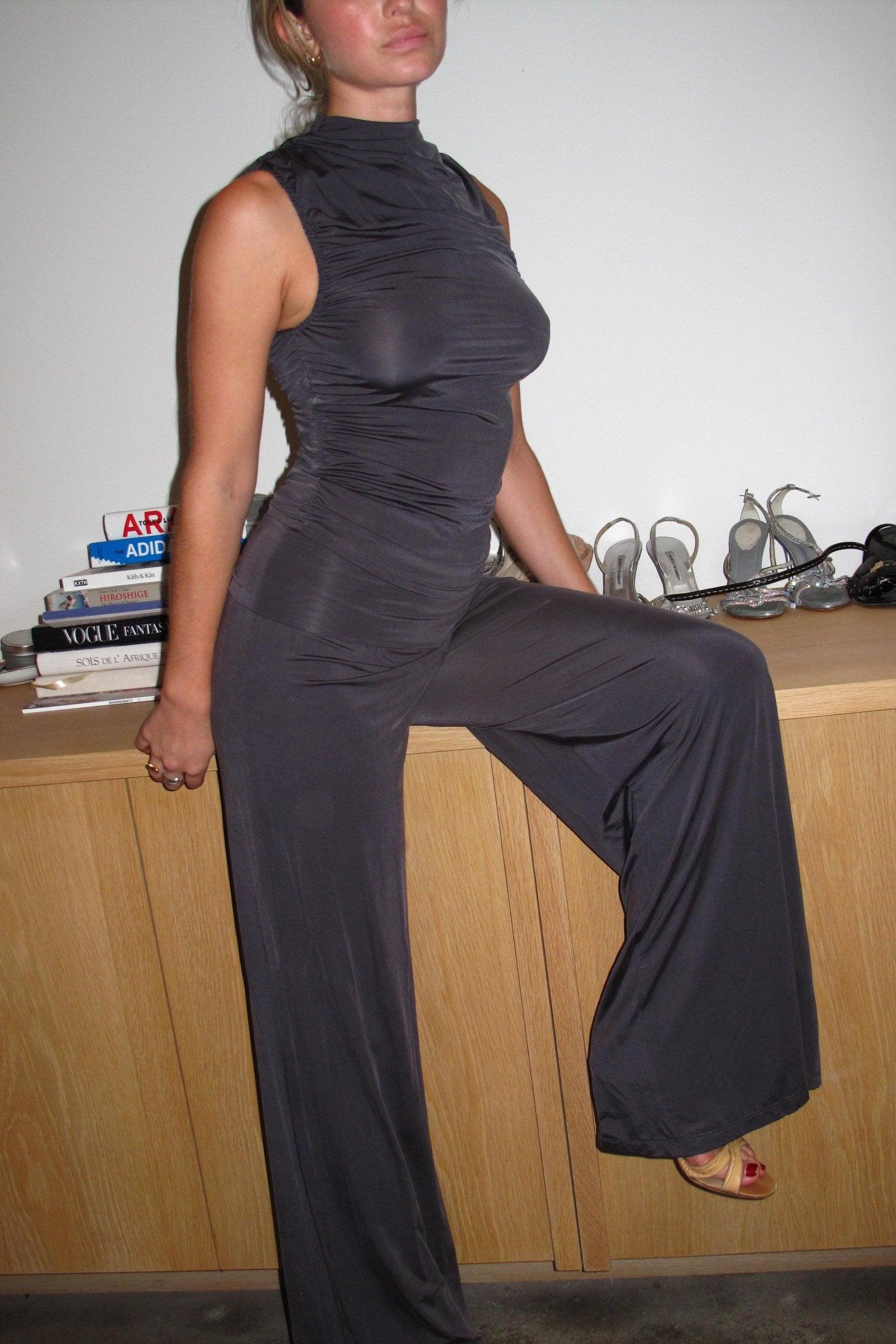 CAM TOP - SLATE VEGAN SILK Product Image