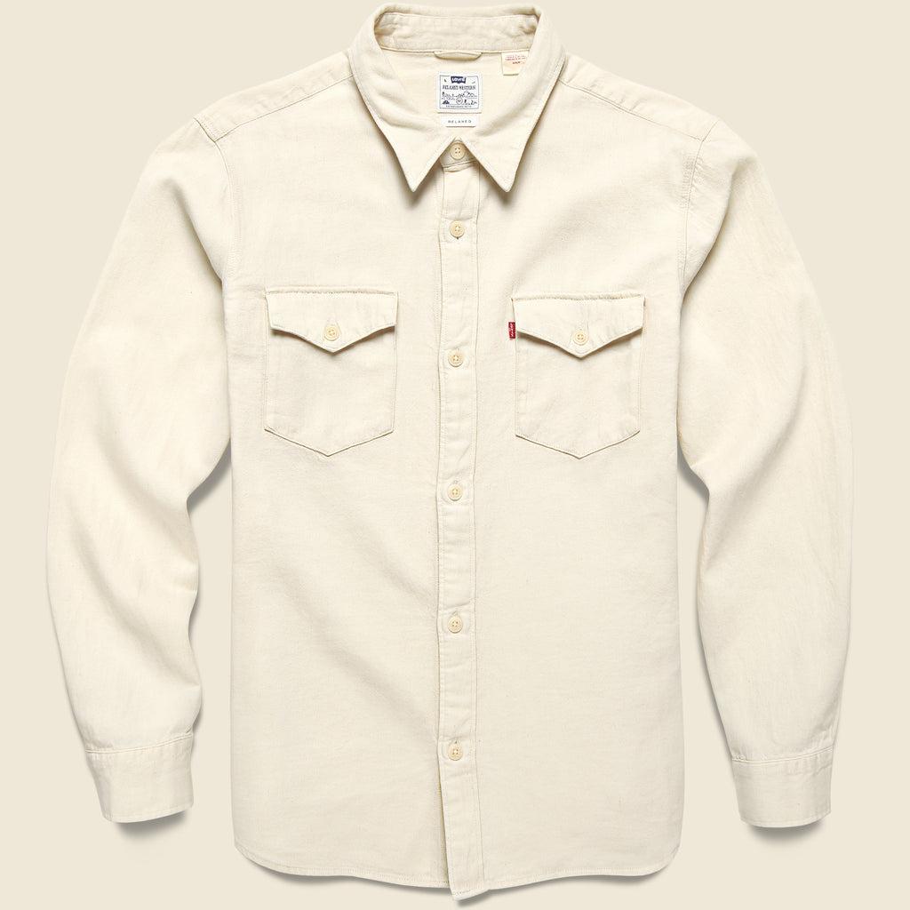 Relaxed Fit Western Shirt - Ecru Product Image